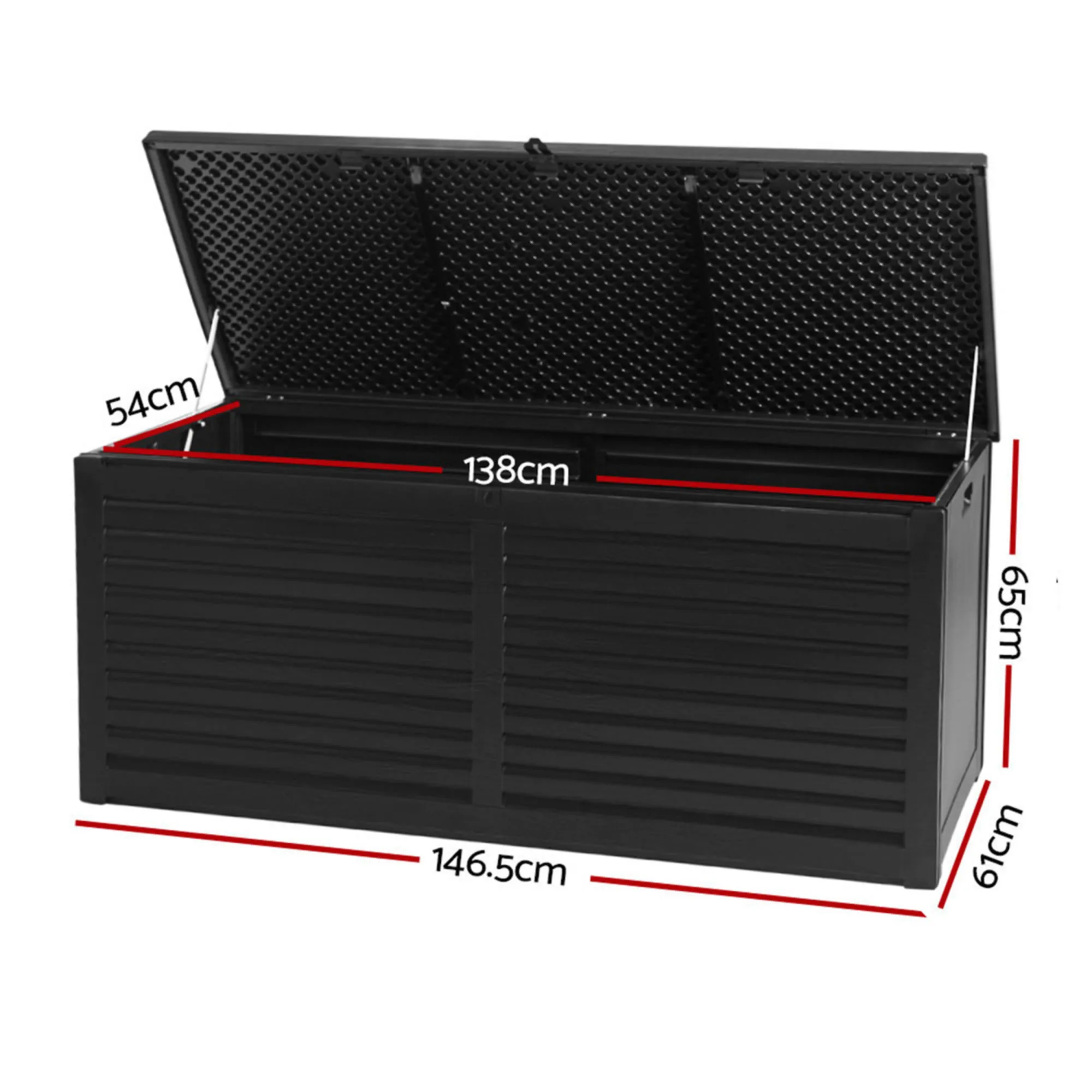 Gardeon Outdoor Storage Box 490L Black Image 3
