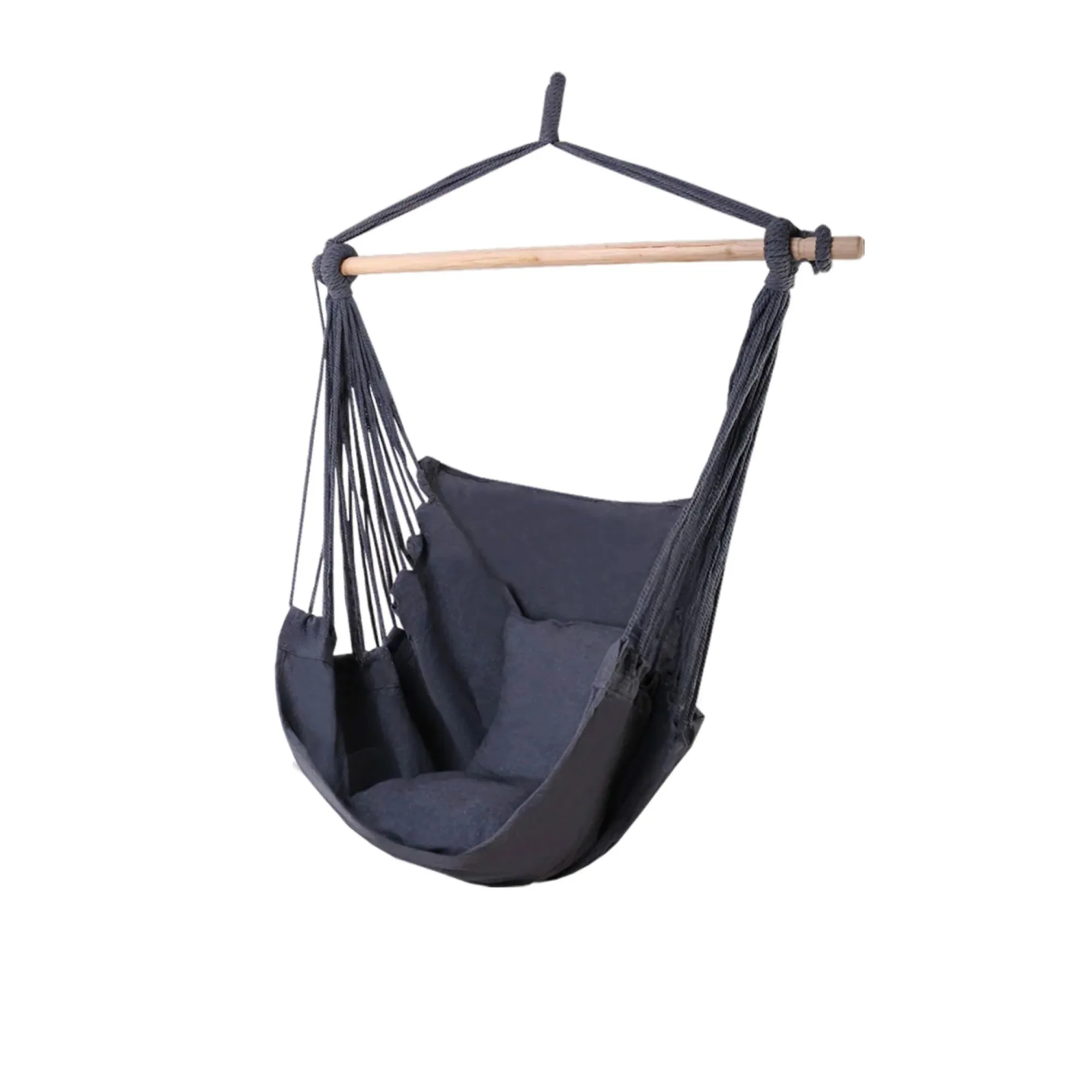 Gardeon Swing Chair Hammock with 2 Cushions Grey Image 3