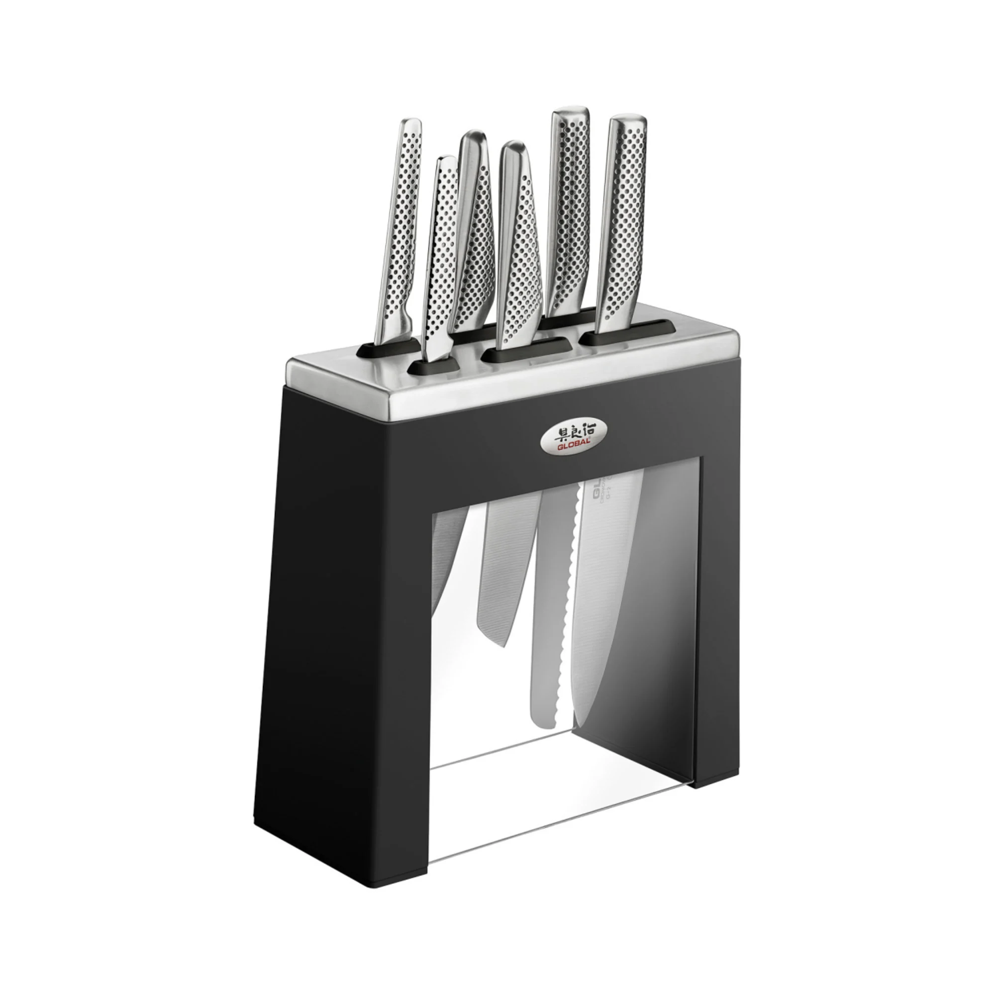Global Kabuto 7pc Knife Block Set Black Image 1