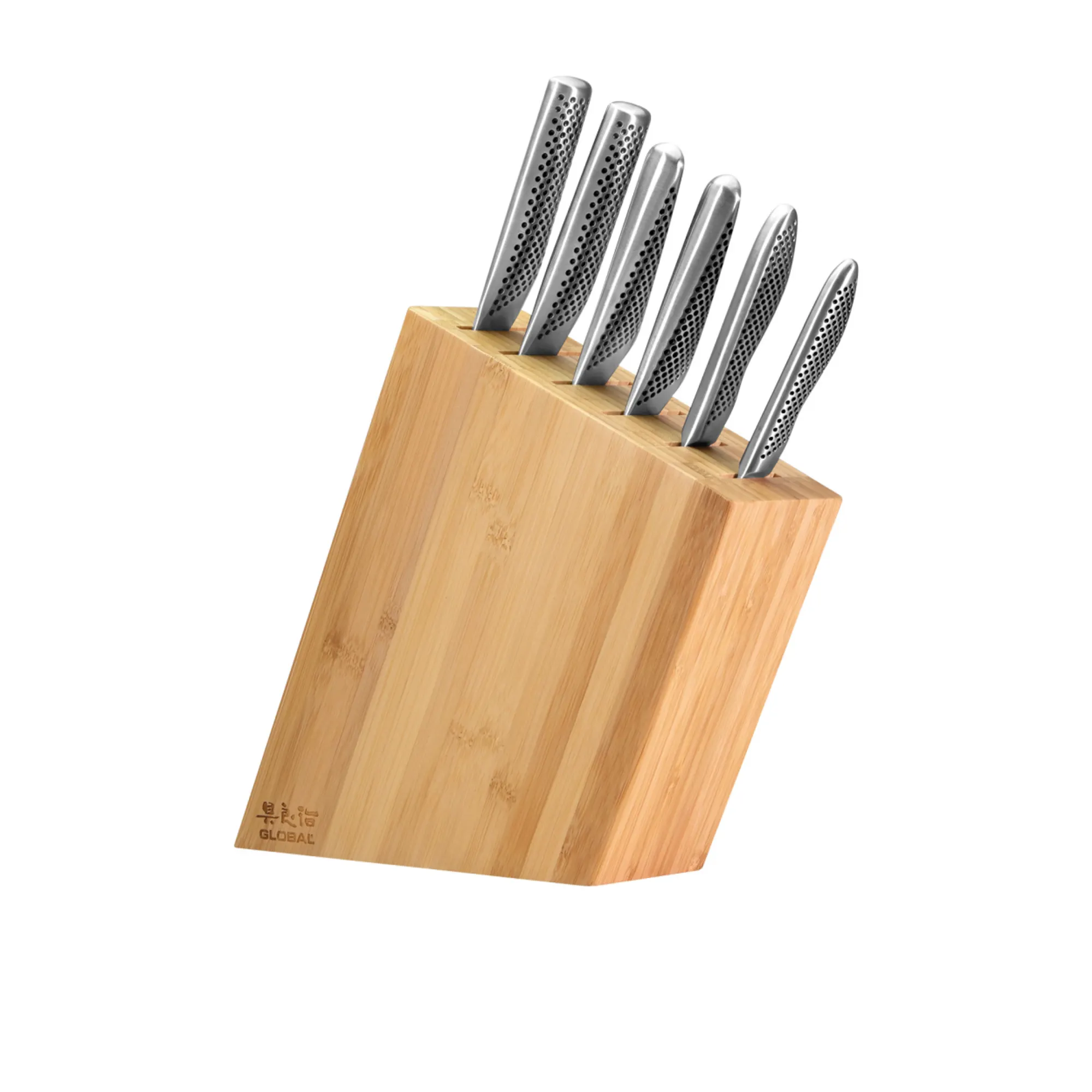 Global Kyoto 7pc Knife Block Set Bamboo Image 1