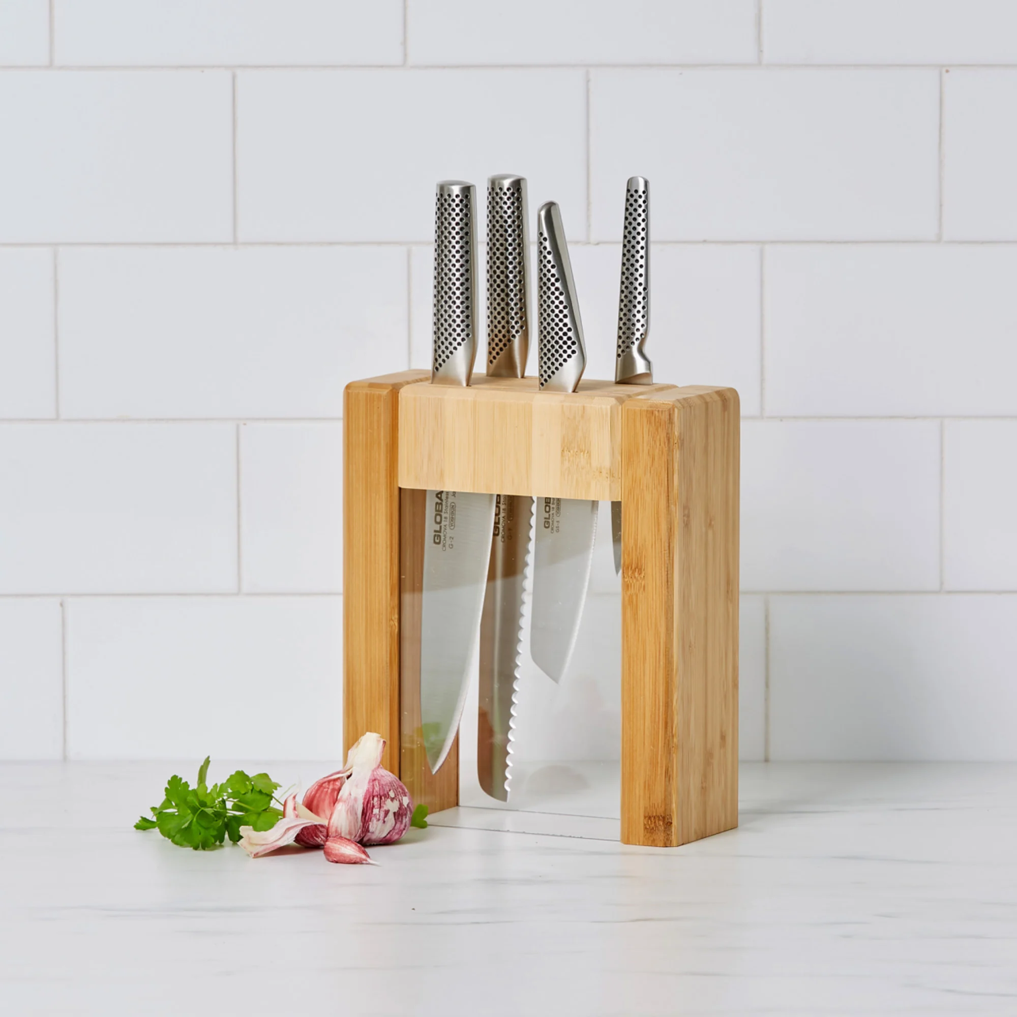 Global Ikasu V (Teikoku) 5pc Knife Block Set Image 2