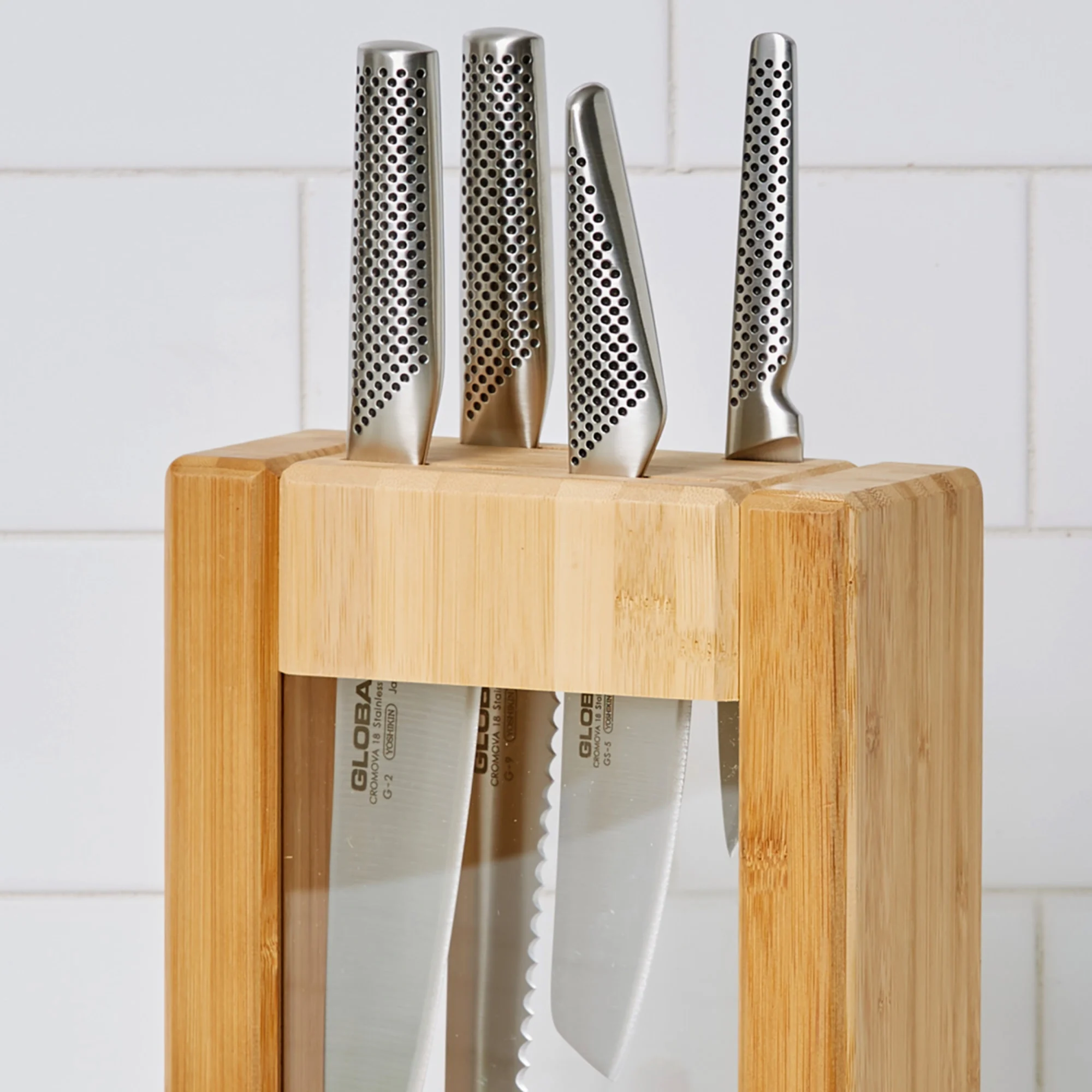 Global Ikasu V (Teikoku) 5pc Knife Block Set Image 3