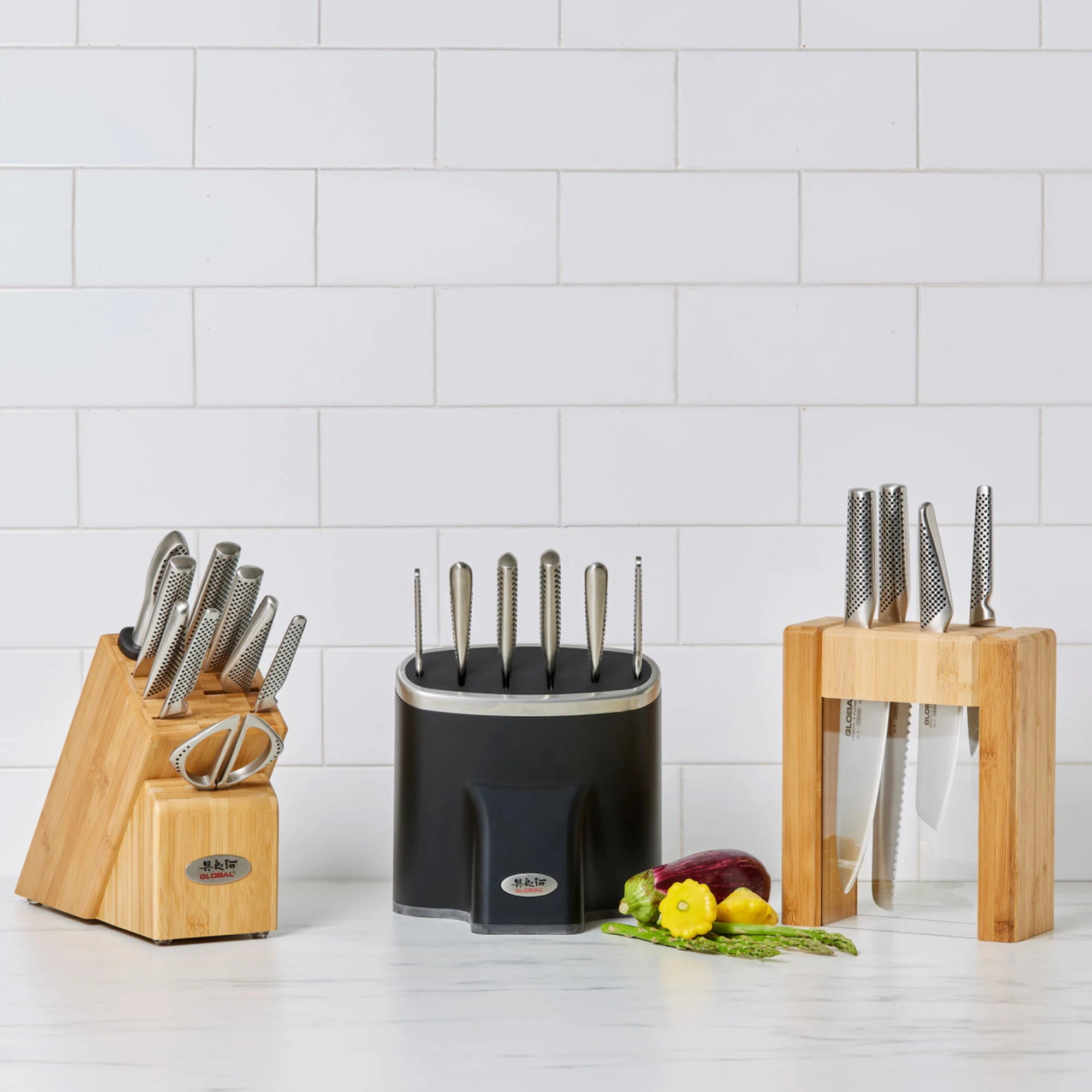 Global Ikasu V (Teikoku) 5pc Knife Block Set Image 5