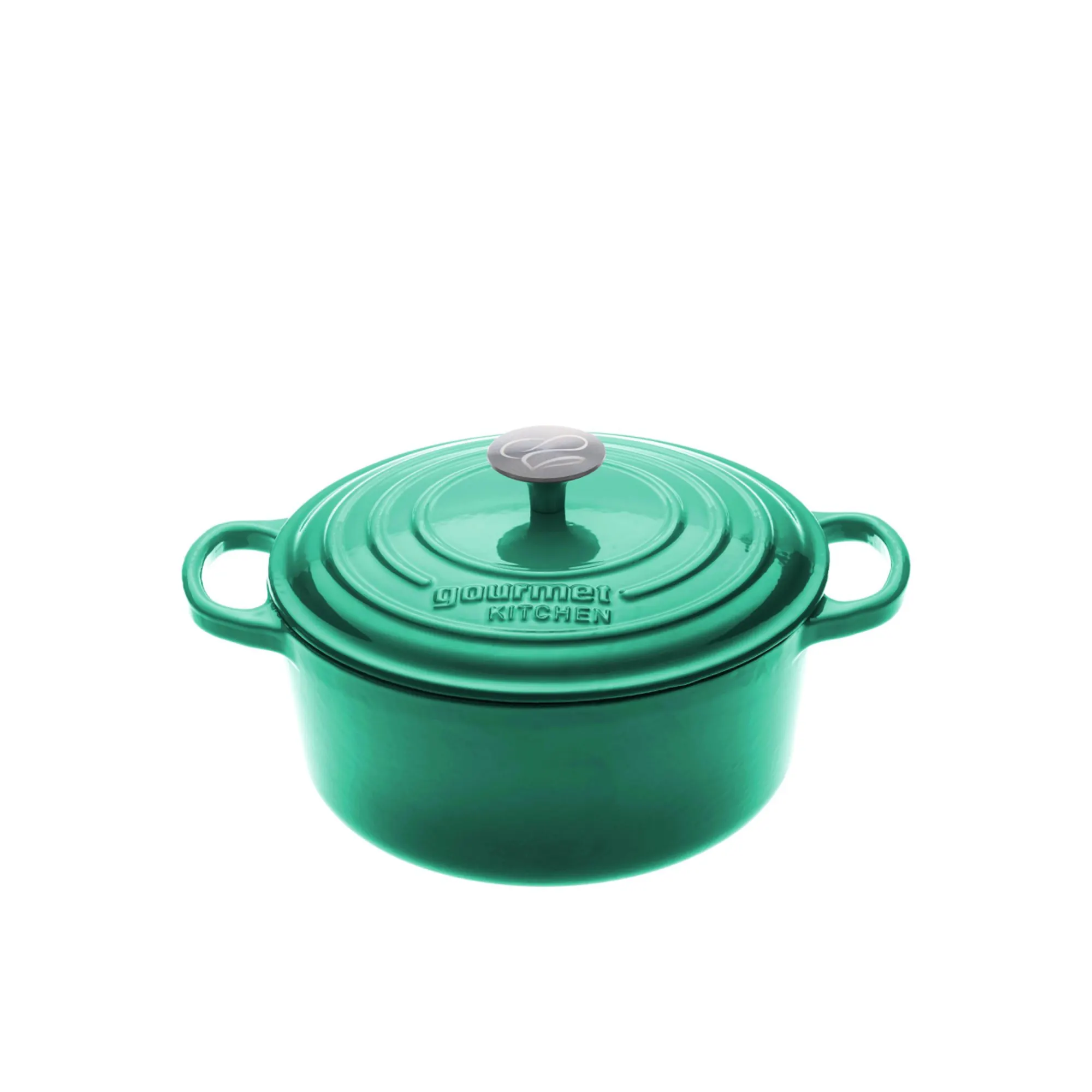 Gourmet Kitchen Cast Iron Casserole 24cm Eden Green Image 1