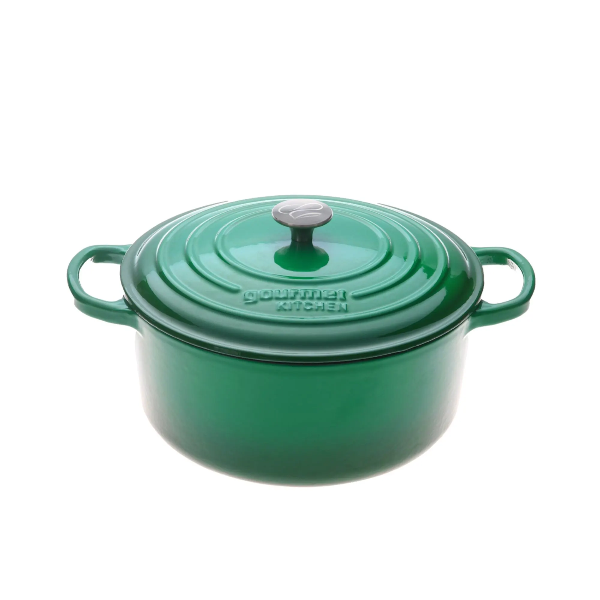 Gourmet Kitchen Cast Iron Casserole 28cm Eden Green Image 1