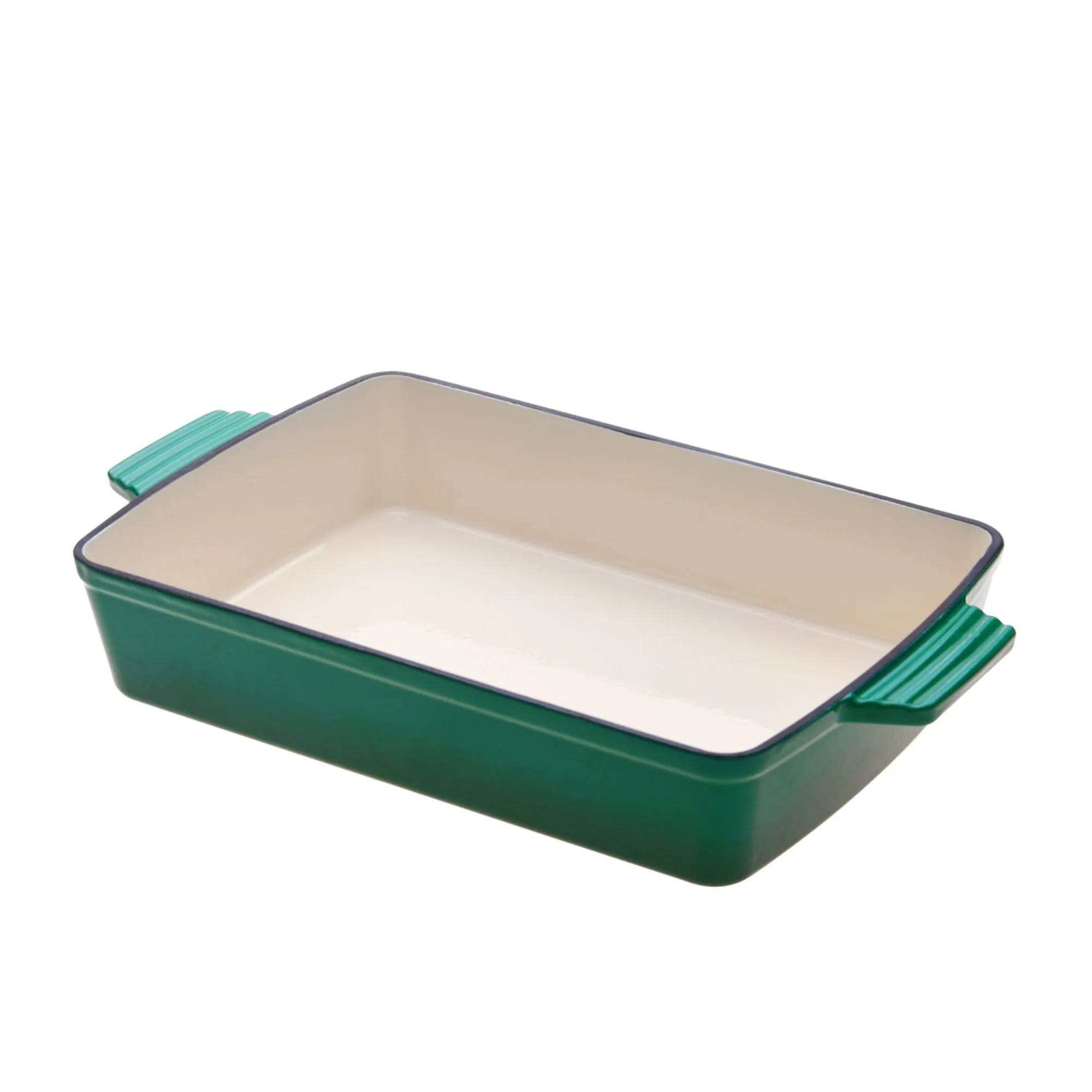 Gourmet Kitchen Cast Iron Rectangular Baking Pan 33cm Eden Green Image 1