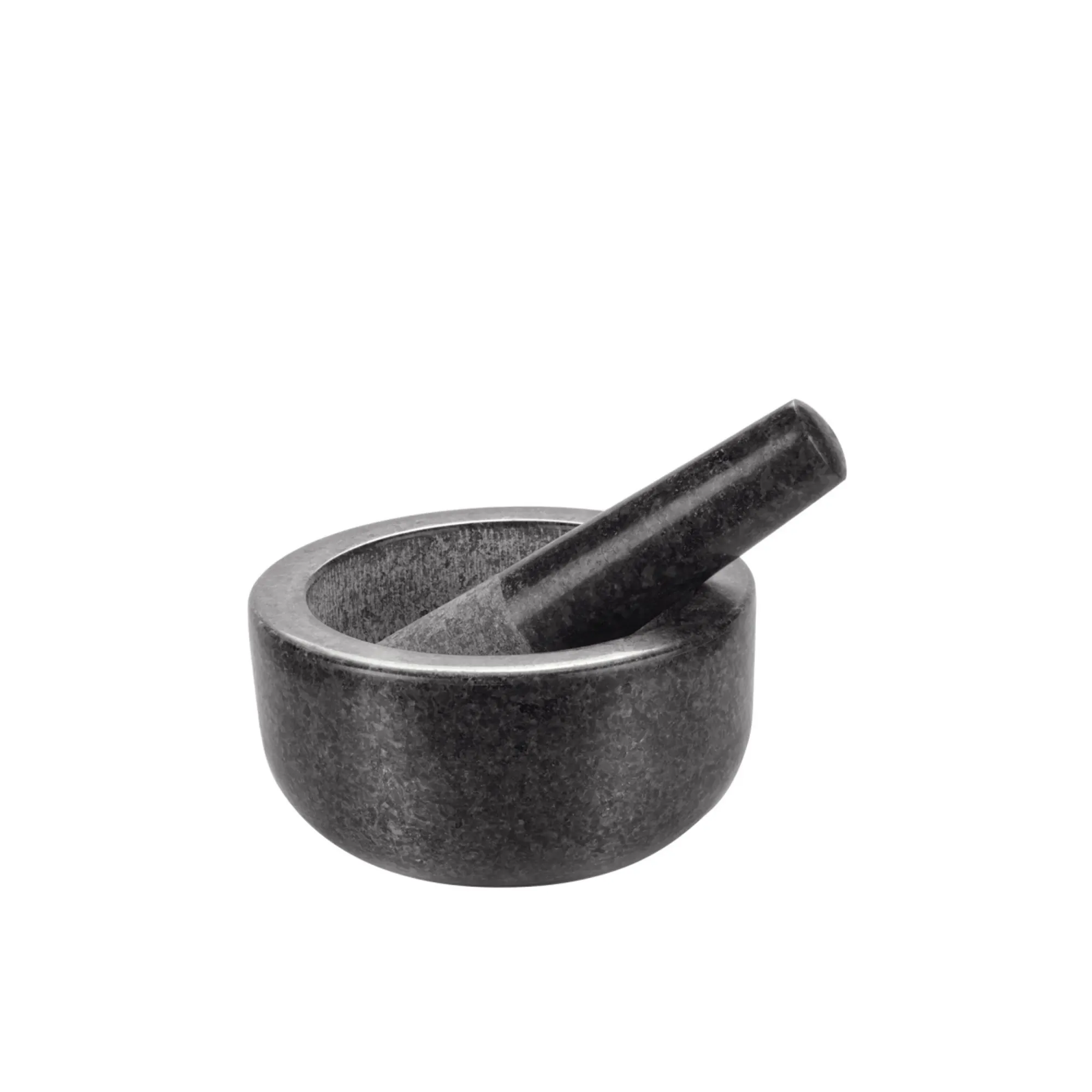 Gourmet Kitchen Granite Mortar and Pestle Dark Granite 16cm Image 1