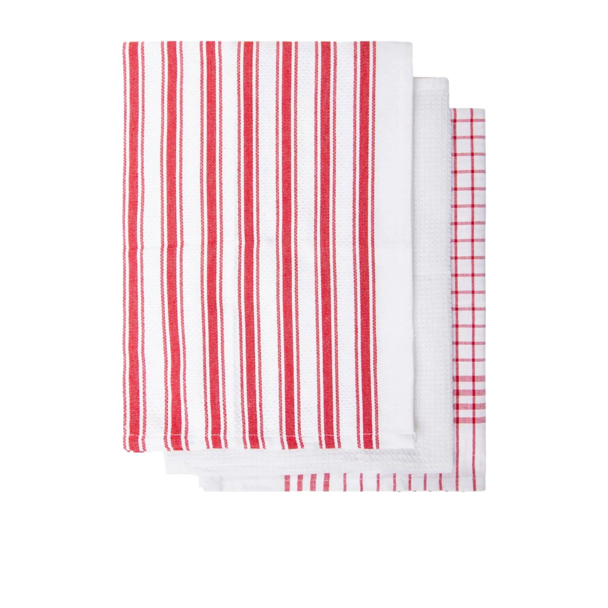 J.Elliot Home Gardenia Tea Towel 3pk Red Image 1