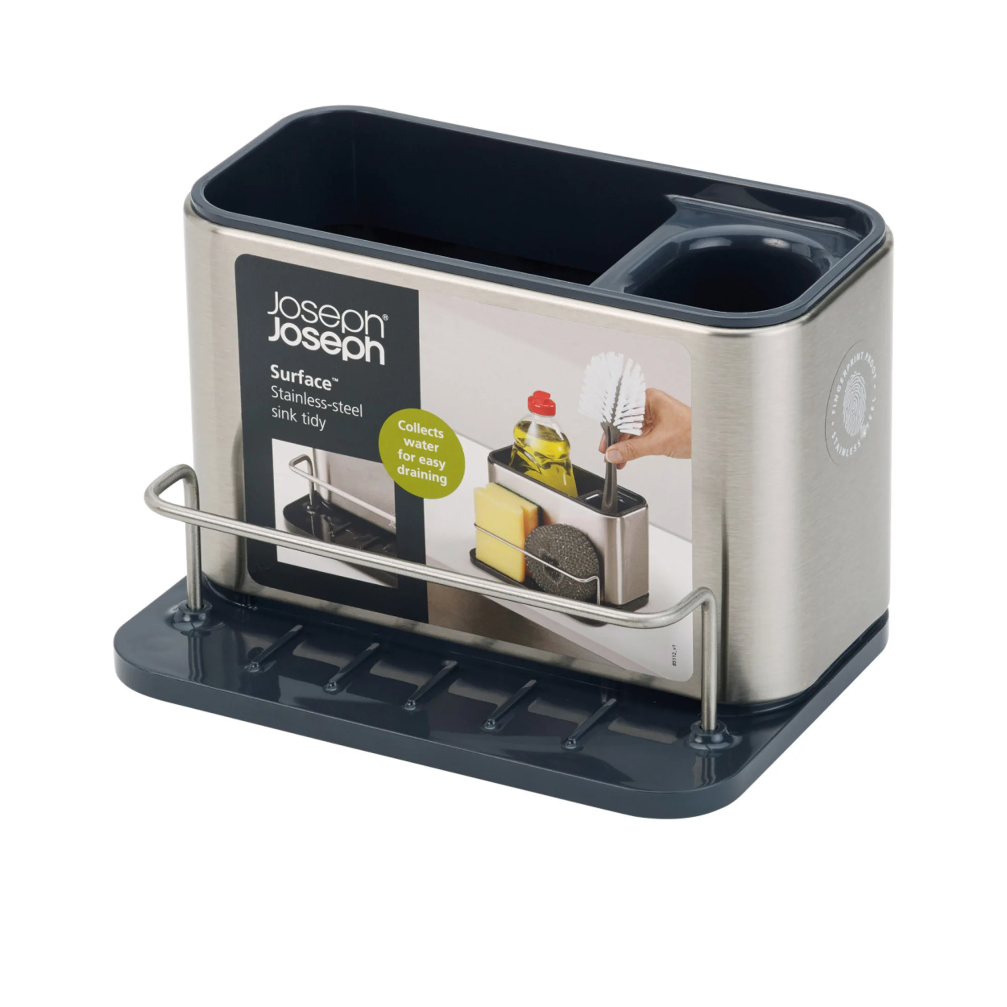 Joseph Joseph Surface Sink Tidy Stainless Steel Image 1