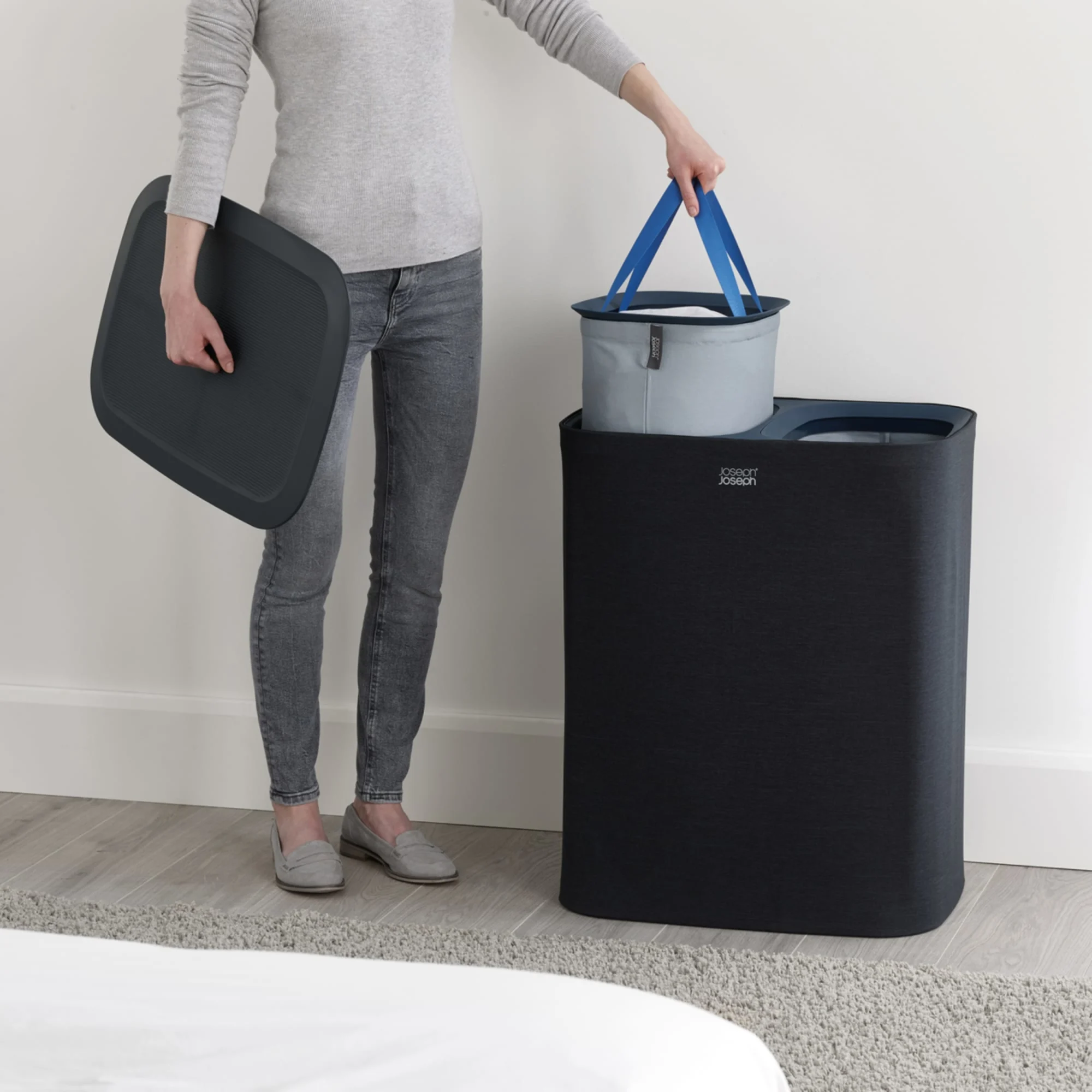 Joseph Joseph Tota Laundry Separation Basket 90L Black Image 3