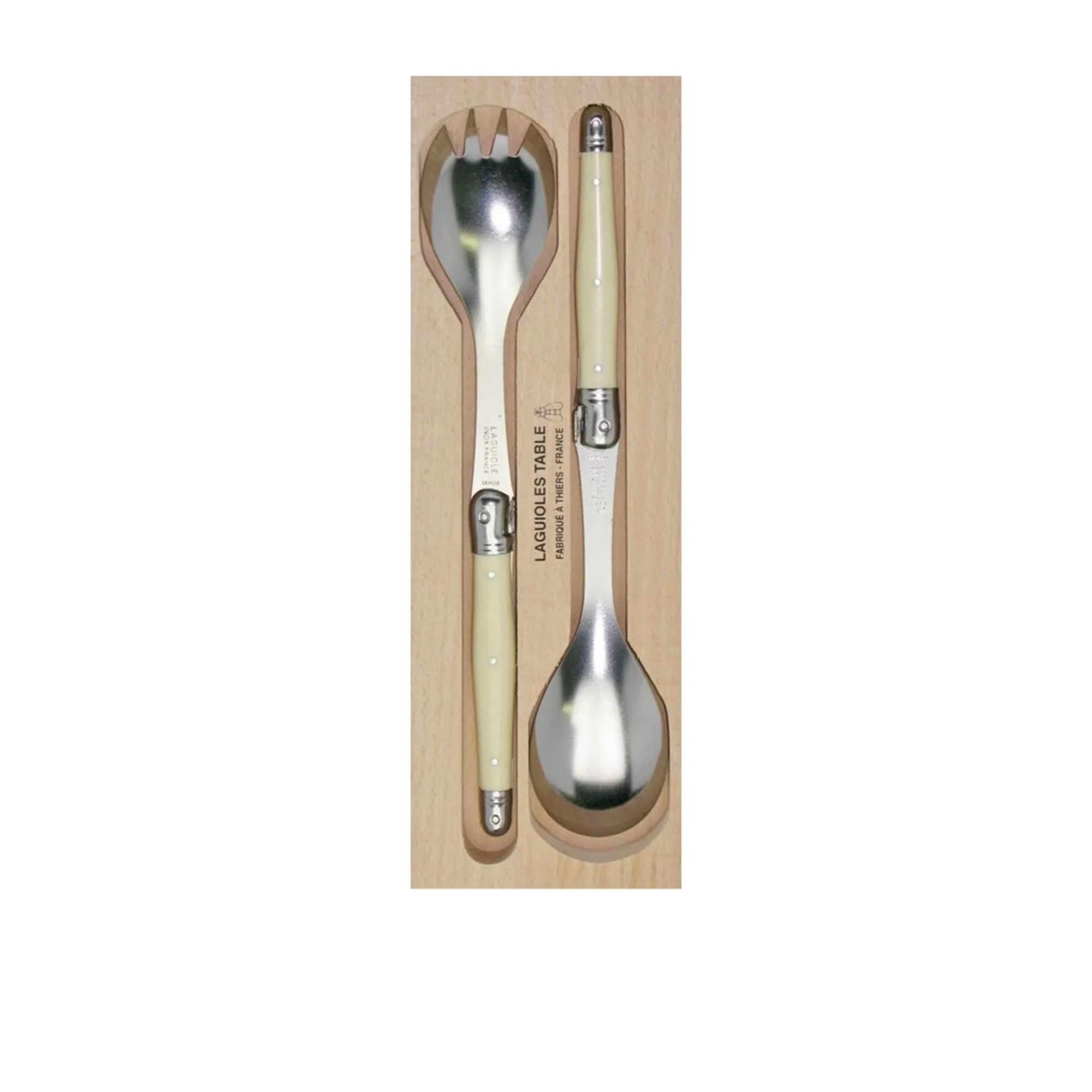 Laguiole by Andre Verdier Debutant Salad Server Set 2pc Ivory Image 1