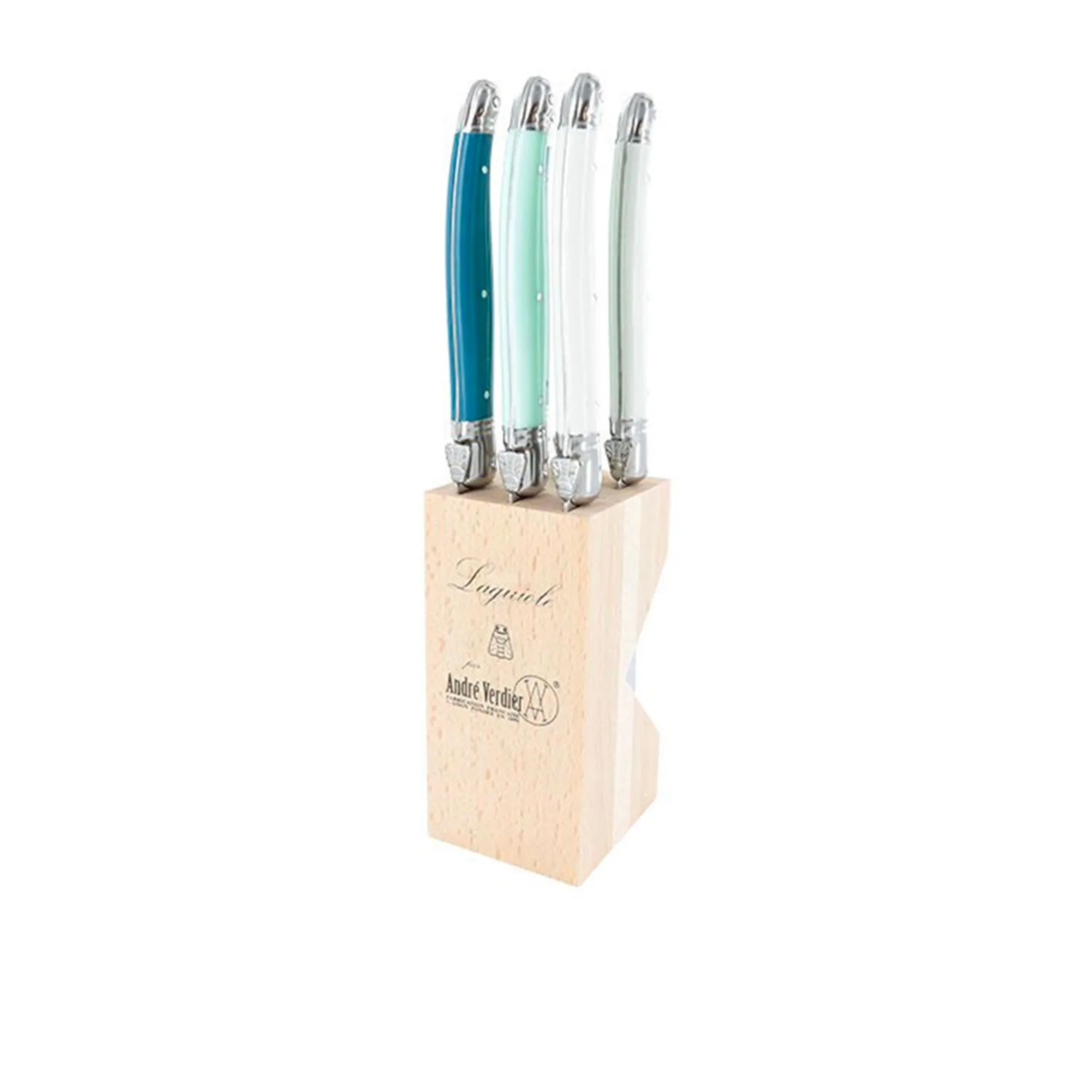 Laguiole by Andre Verdier Debutant 7pc Serrated Knife Block Set St. Tropez Image 1