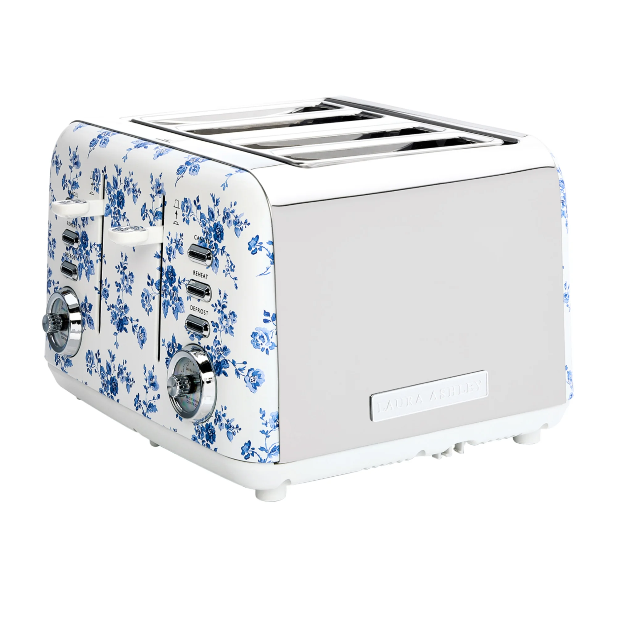 Laura Ashley China Rose 4 Slice Toaster White Image 1