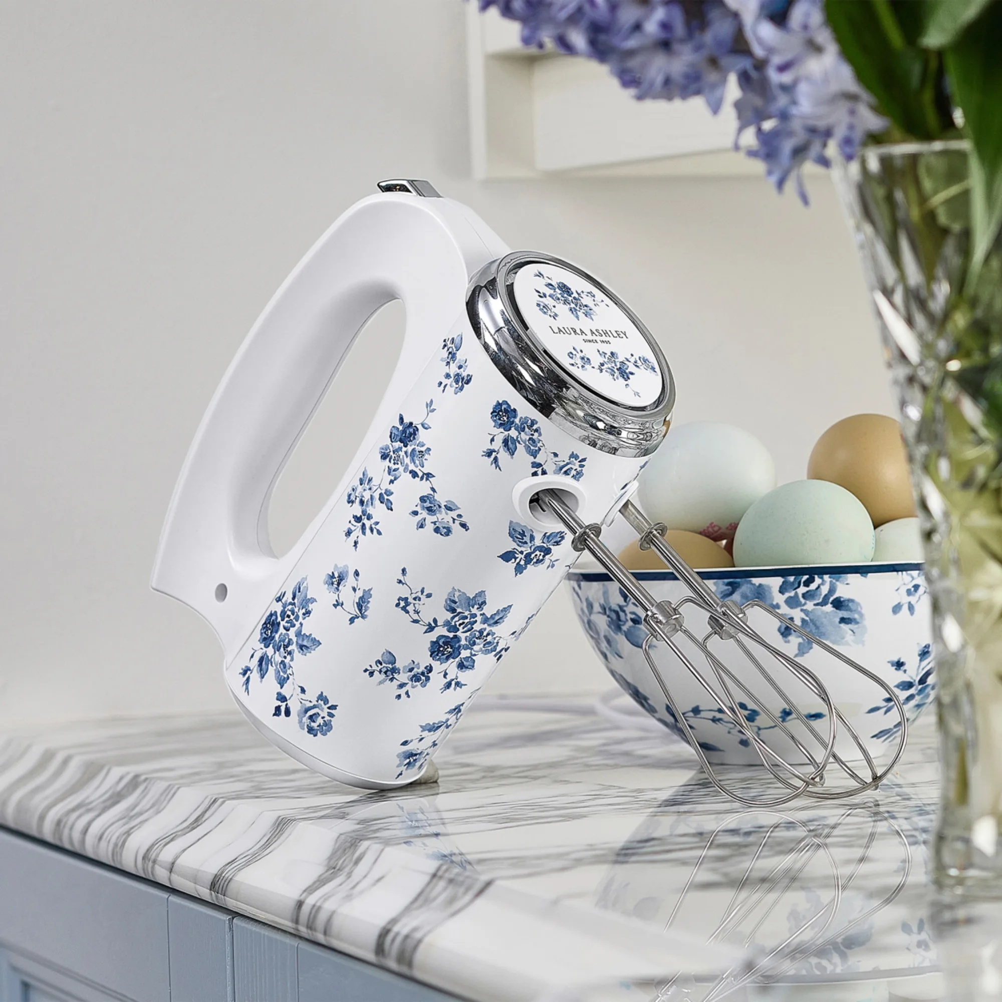 Laura Ashley China Rose Hand Mixer White Image 2