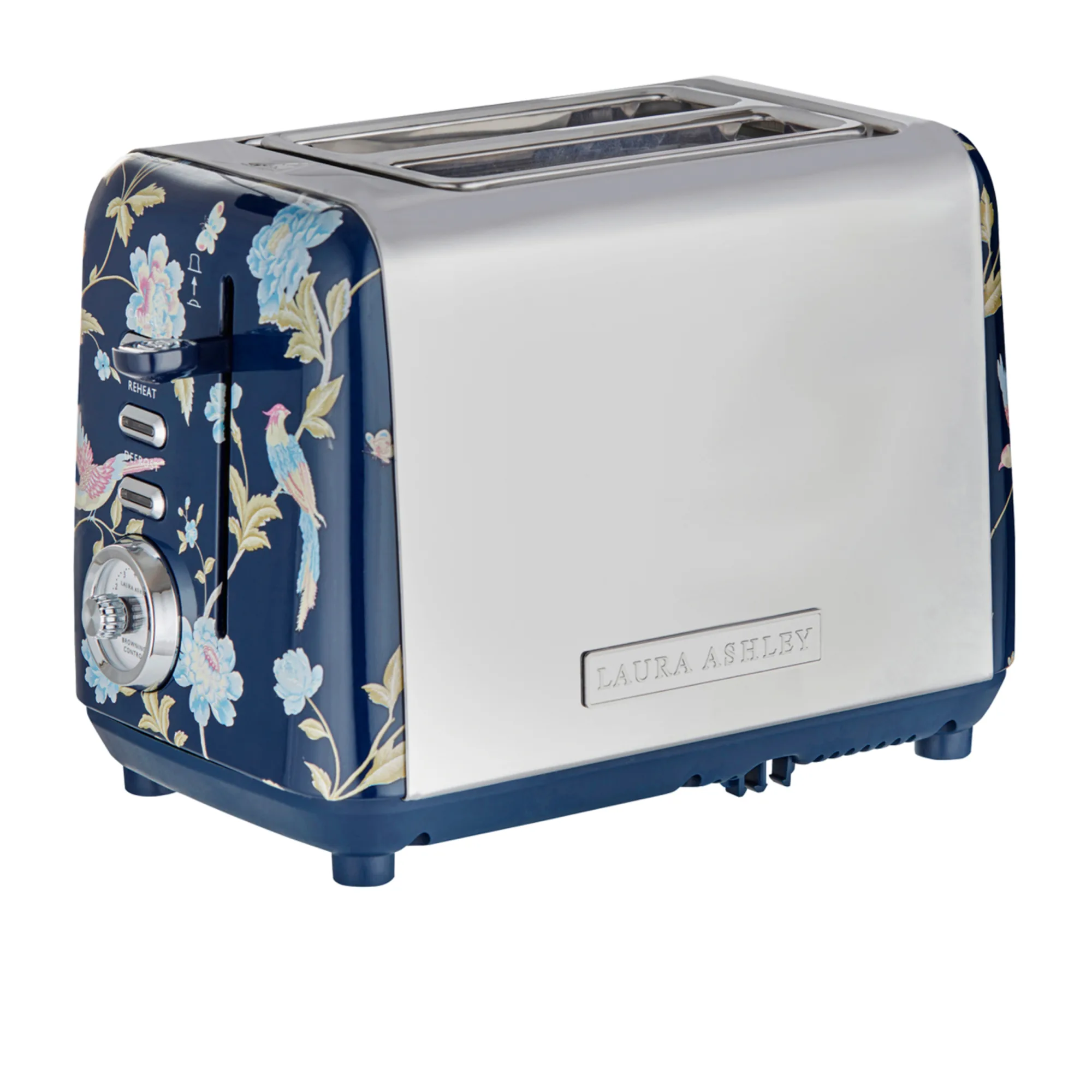 Laura Ashley Elveden 2 Slice Toaster Navy Blue Image 1