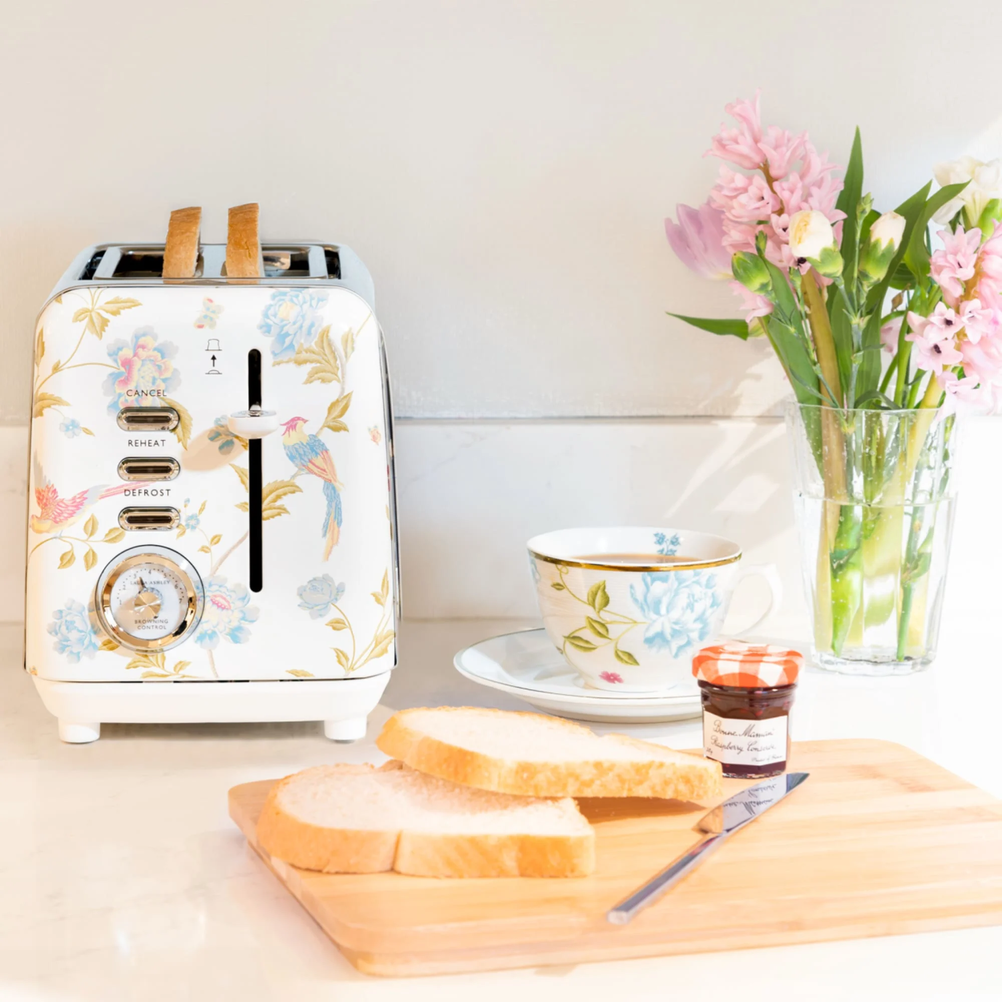 Laura Ashley Elveden 2 Slice Toaster White Image 2