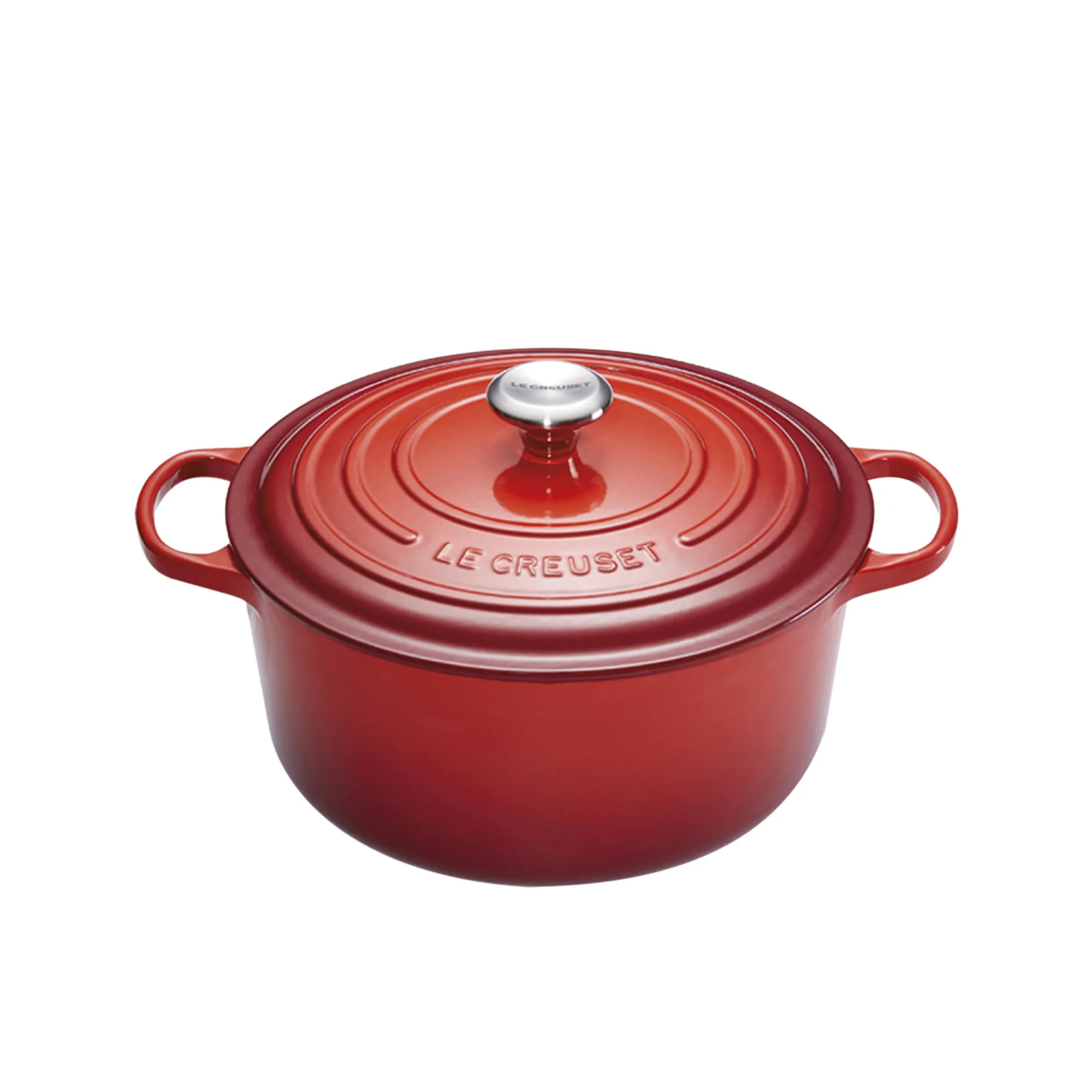 Le Creuset Signature Cast Iron Round Casserole 20cm - 2.4L Cerise Image 1