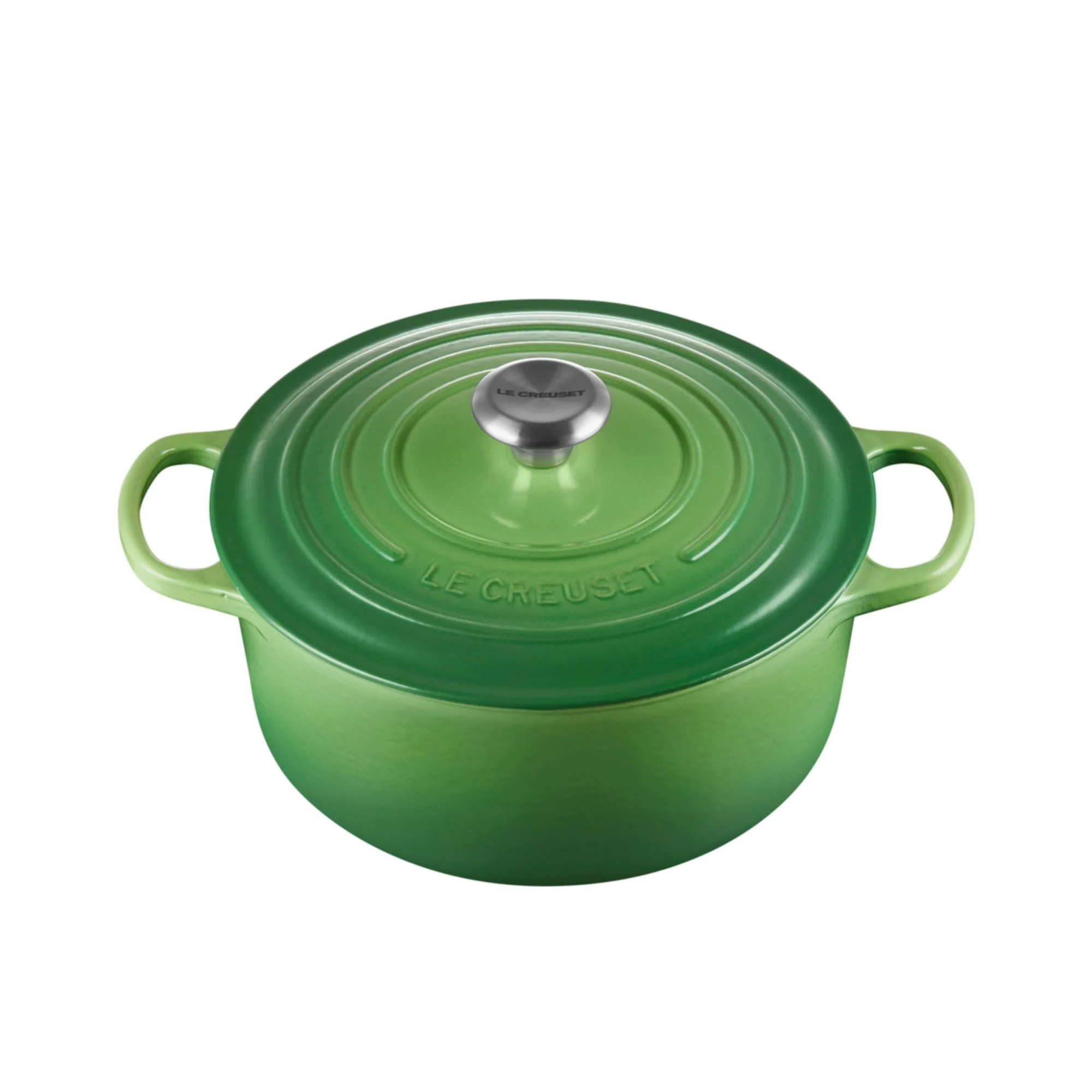 Le Creuset Signature Cast Iron Round Casserole 24cm - 4.2L Bamboo Green Image 1