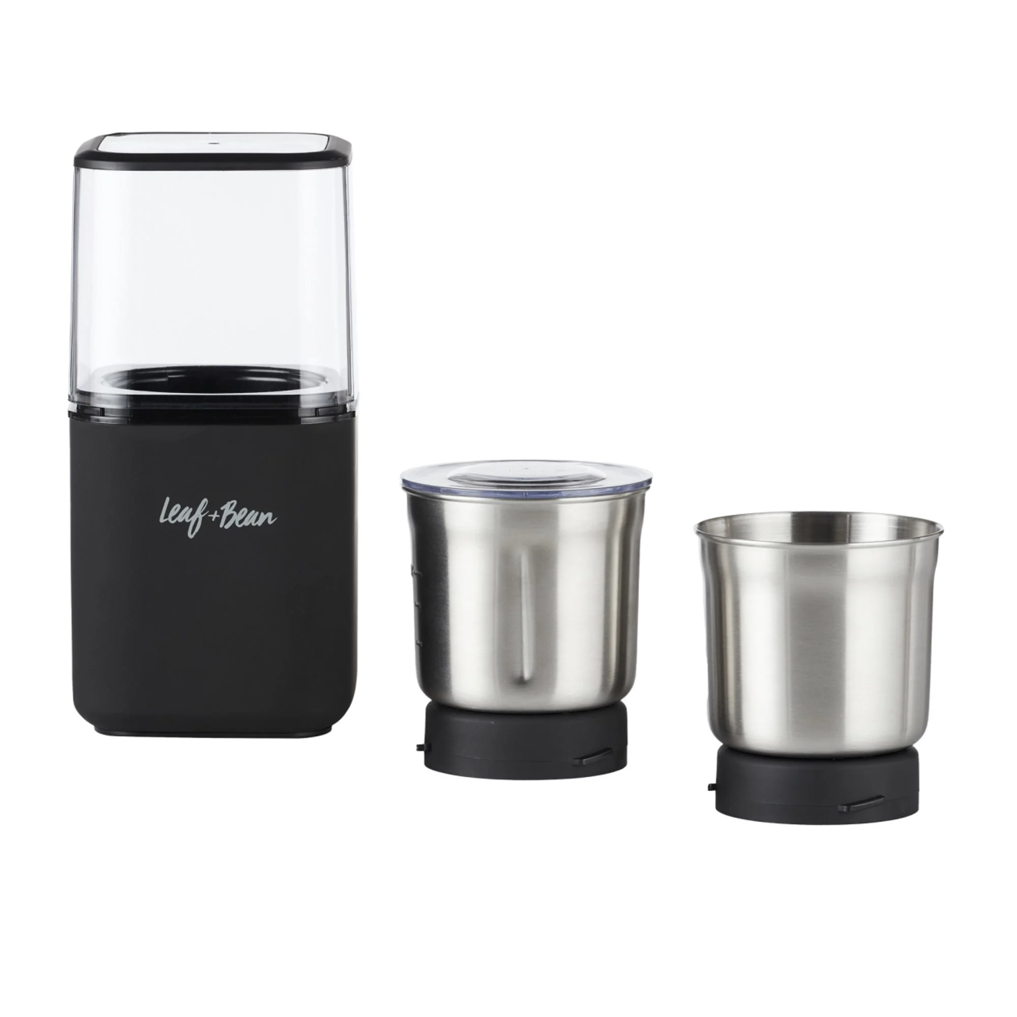 Leaf Bean 2 in 1 Coffee Spice Grinder Black Image 1