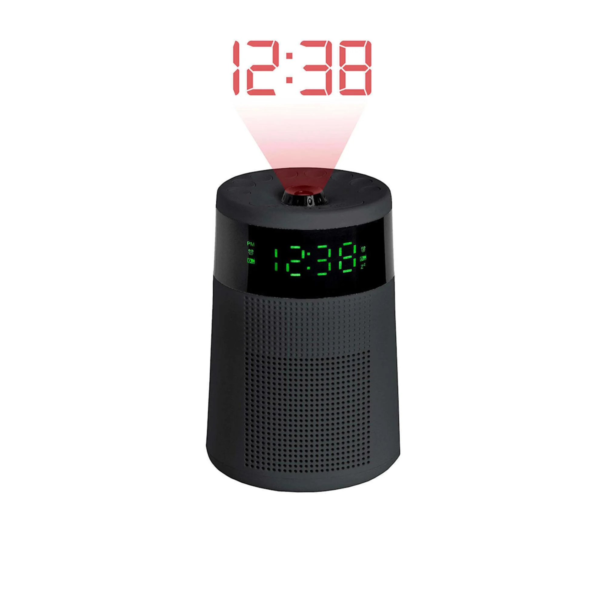 Lenoxx AM FM Clock Radio with Projector Black Image 2