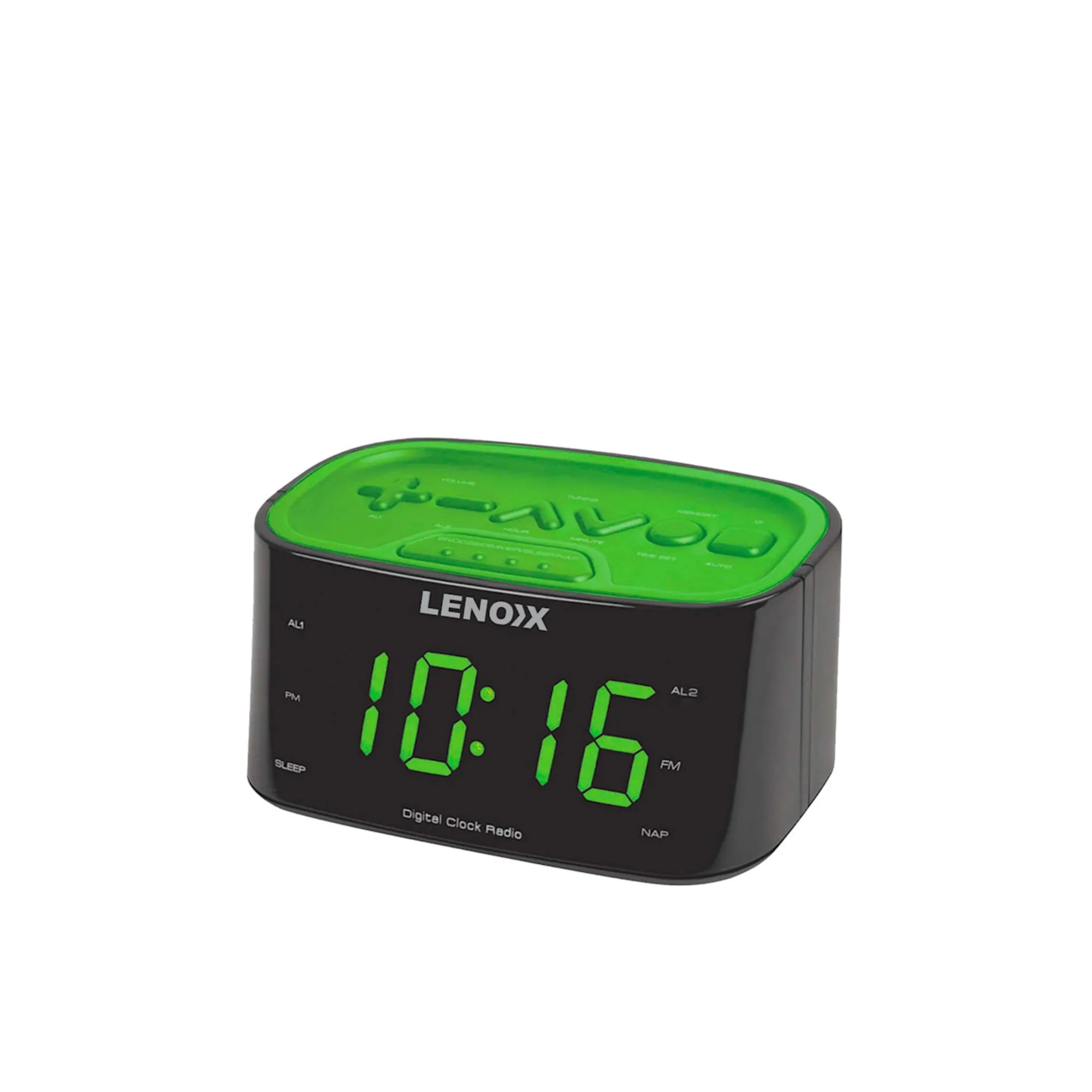Lenoxx FM Radio Dual Alarm Clock with USB Charging Port Black Image 2