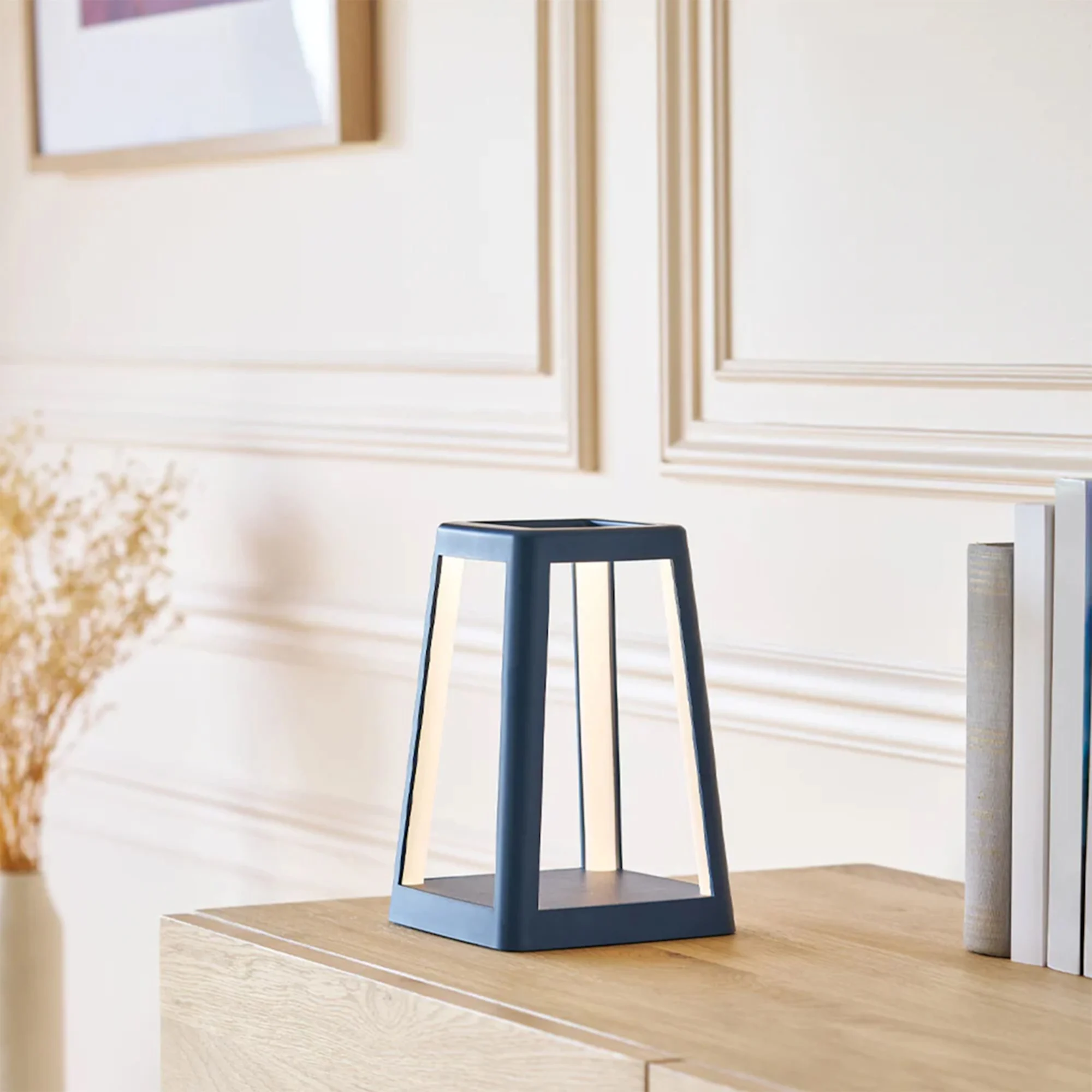 Lexon Lantern Portable Lamp with Built In Wireless Charger Blue Image 2