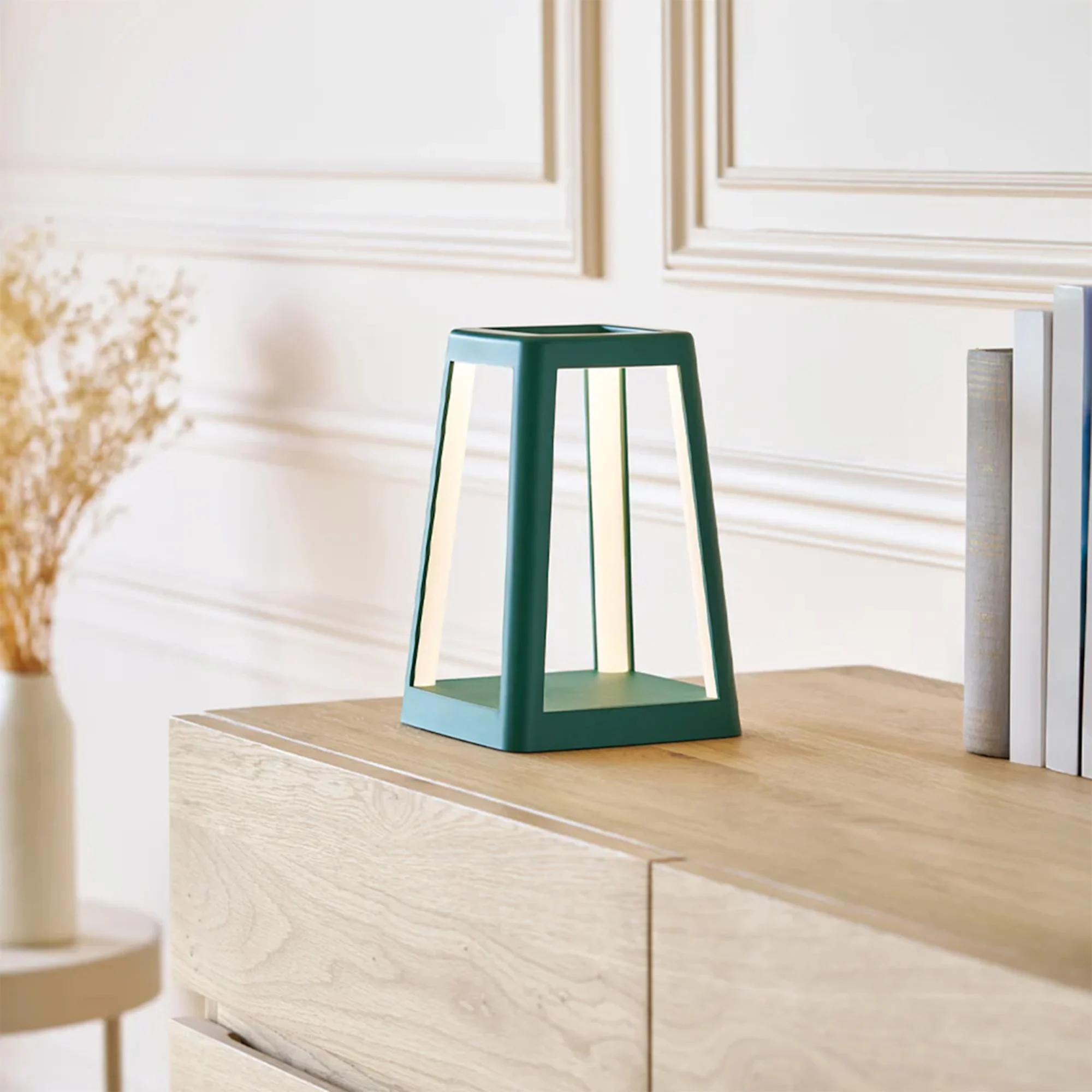 Lexon Lantern Portable Lamp with Built In Wireless Charger Green Image 2