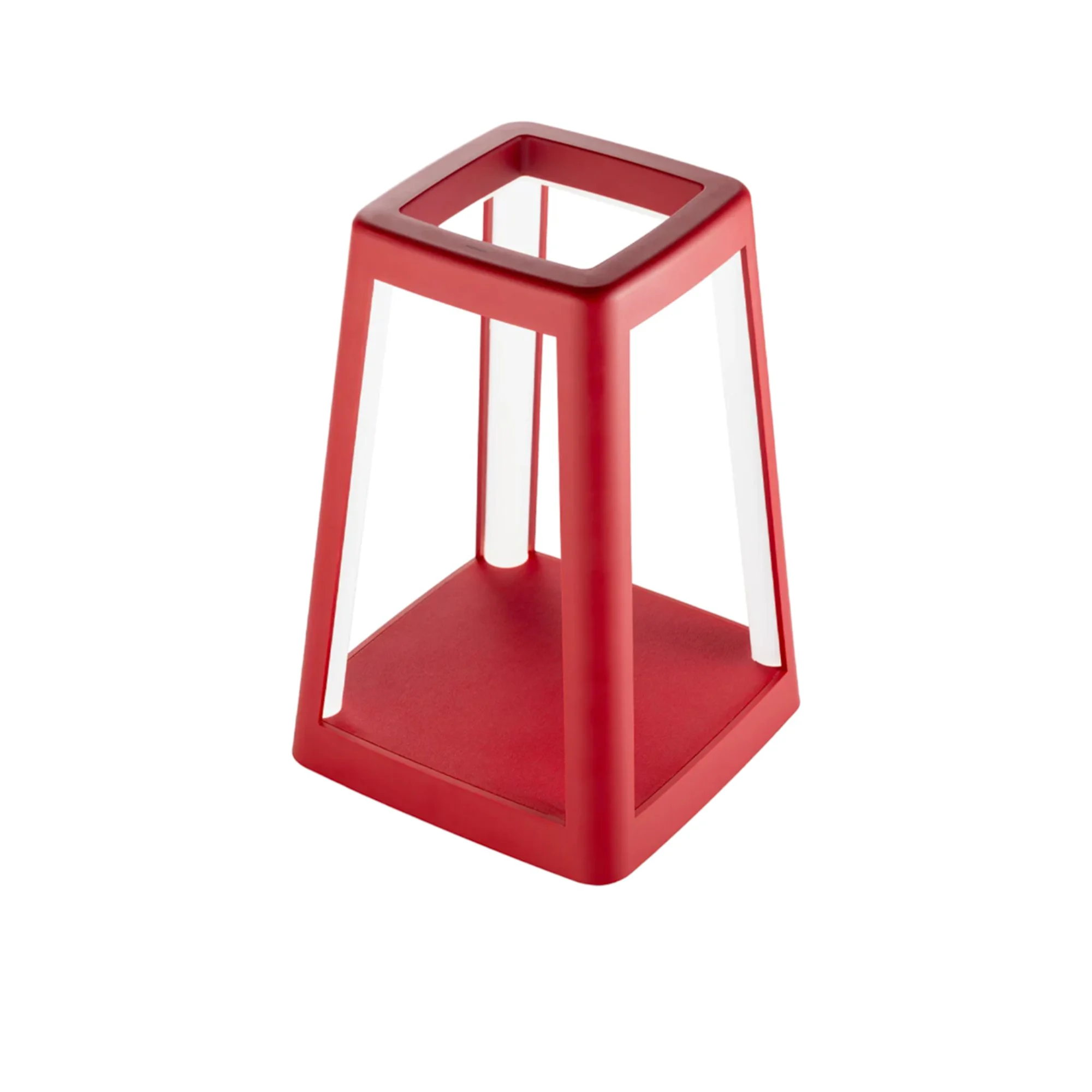 Lexon Lantern Portable Lamp with Built In Wireless Charger Red Image 1