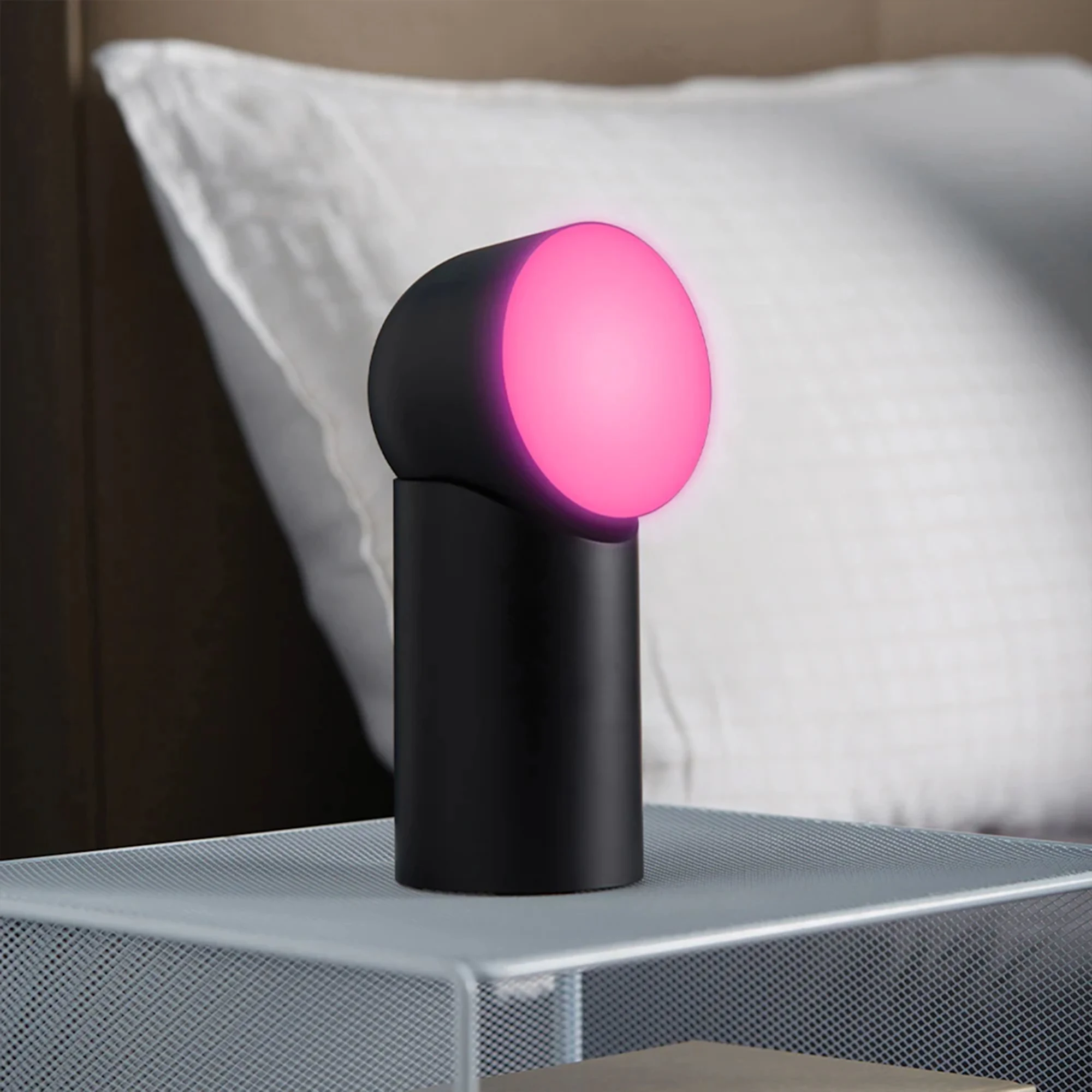 Lexon Orbe Portable LED Lamp with Moving Head Black Image 3