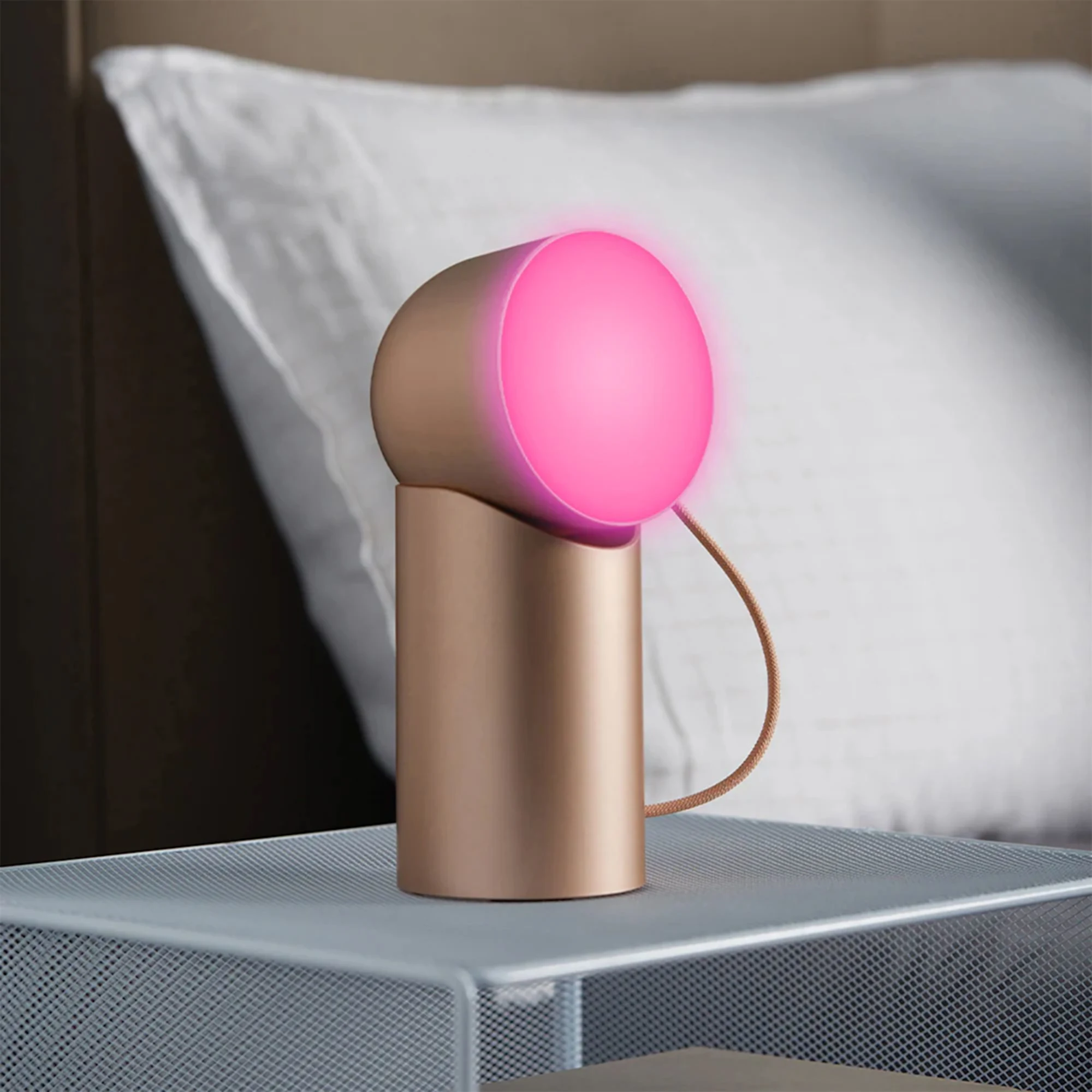 Lexon Orbe Portable LED Lamp with Moving Head Gold Image 2