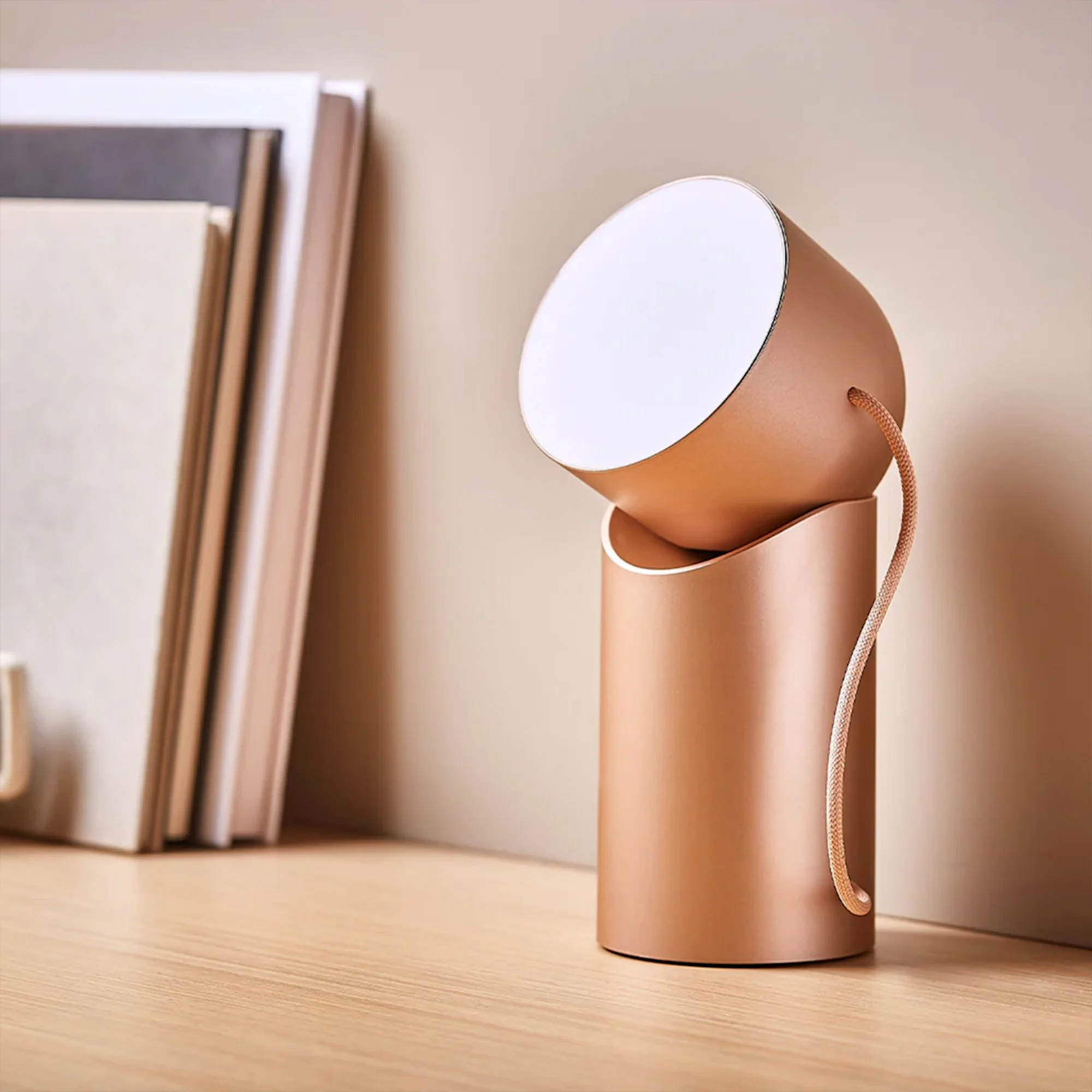 Lexon Orbe Portable LED Lamp with Moving Head Gold Image 3