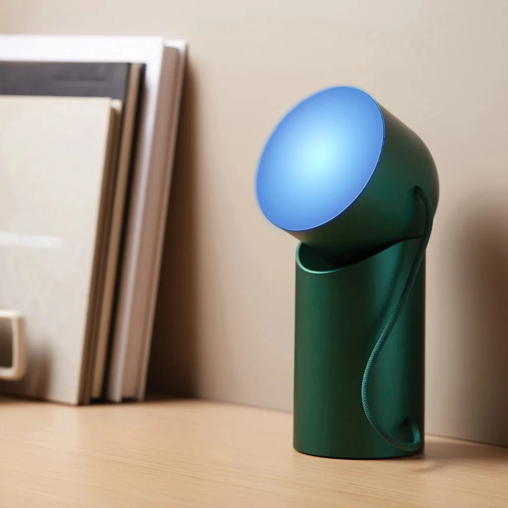 Lexon Orbe Portable LED Lamp with Moving Head Green Image 3