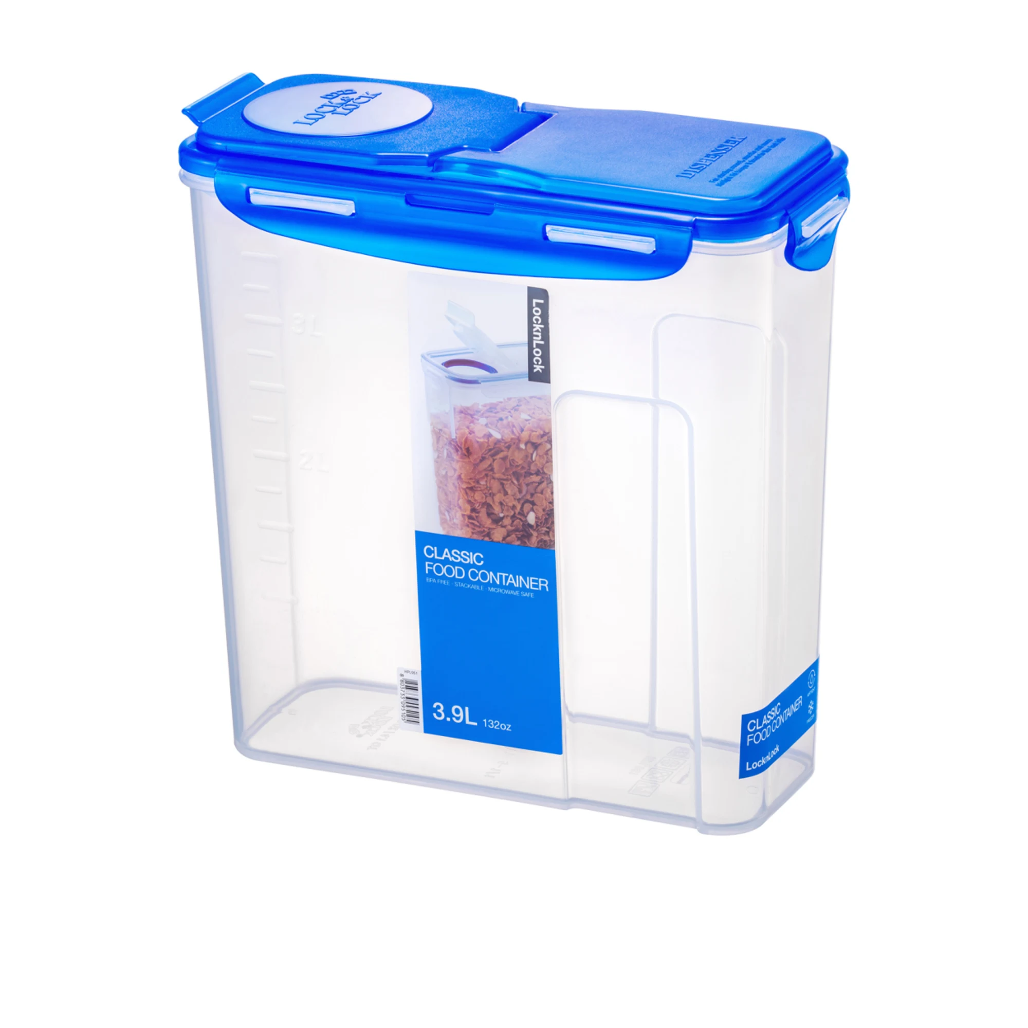 Lock & Lock Classic Rectangular Cereal Dispenser 3.9L Image 1