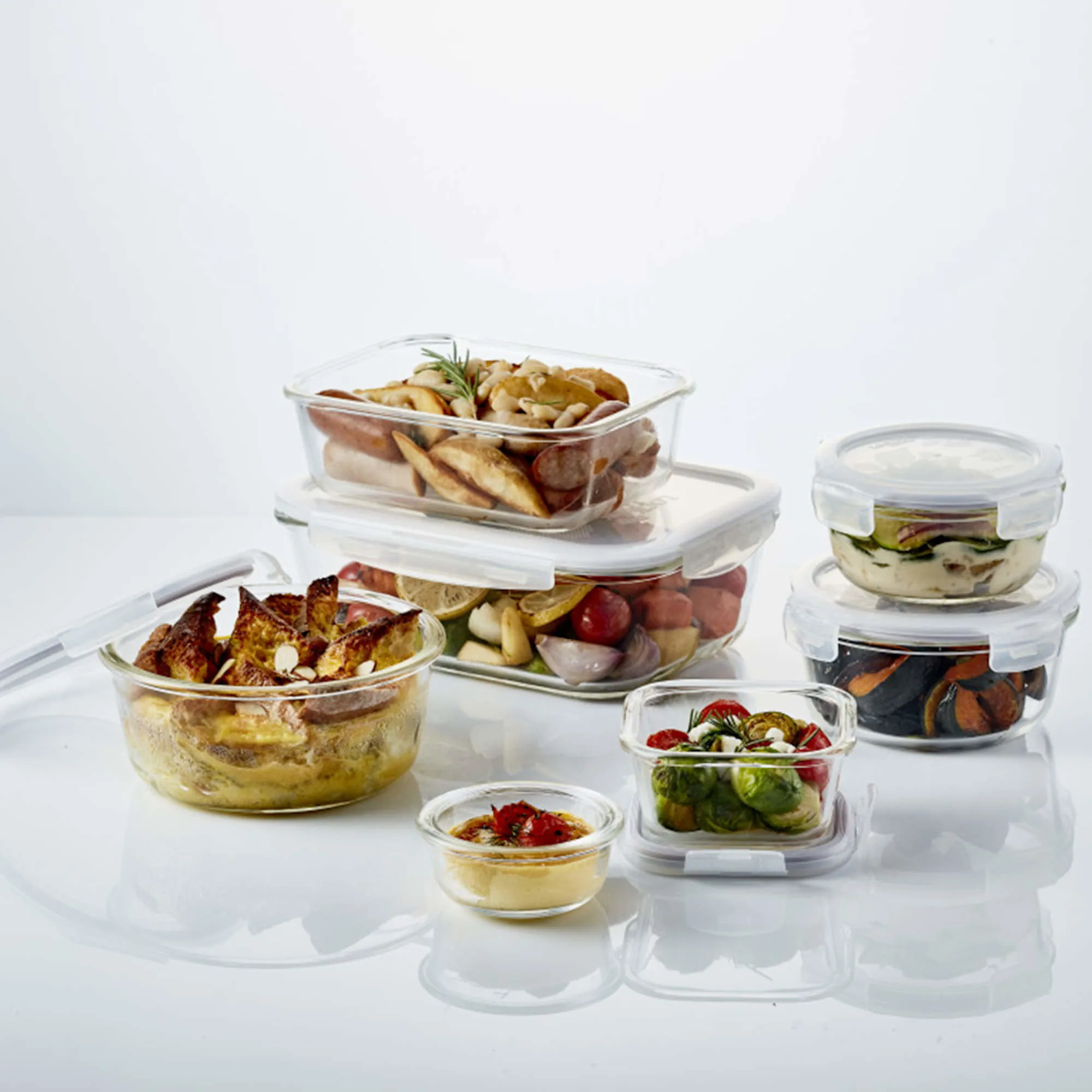 Lock & Lock Rectangular Glass Container 630ml Set of 2 Image 2