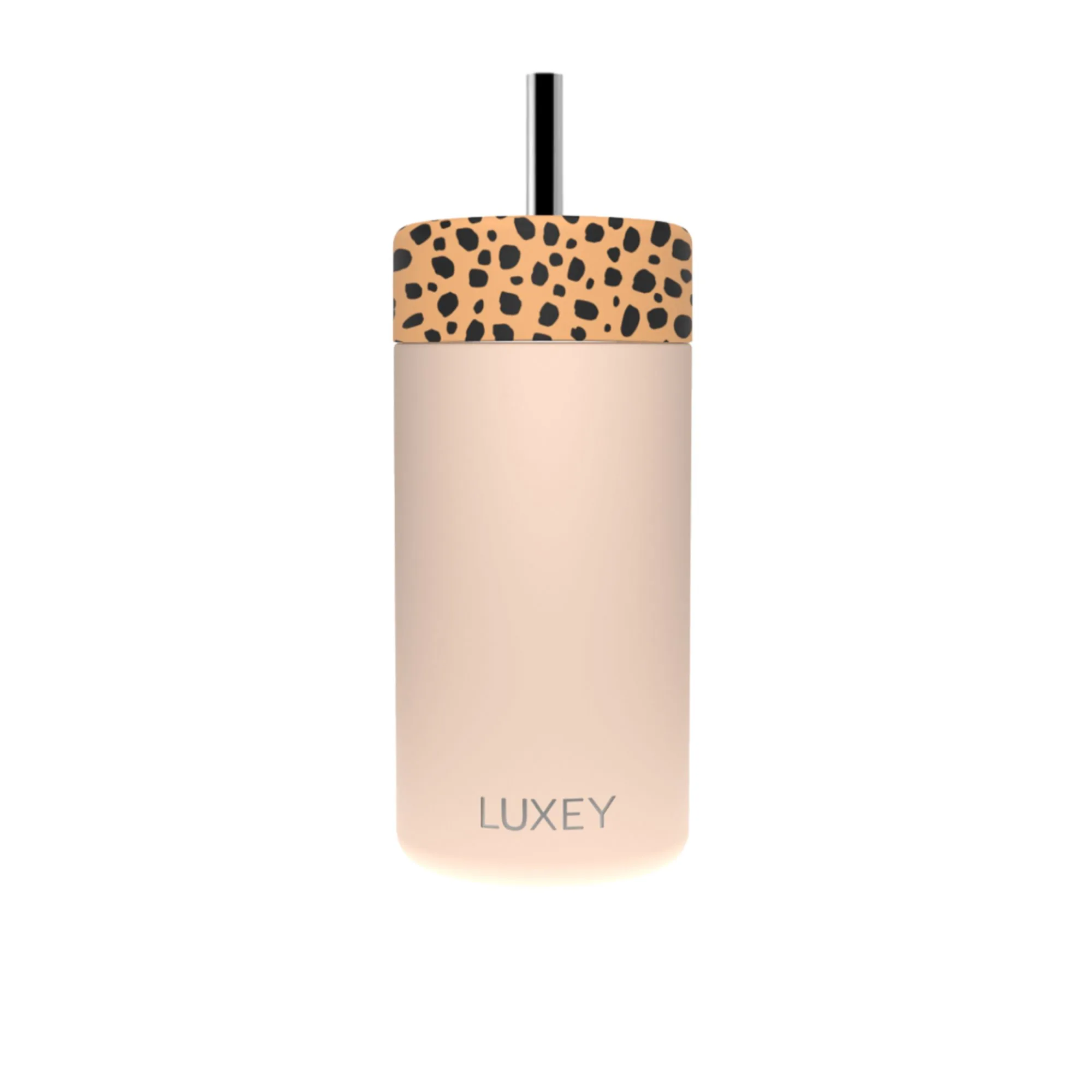 Luxey Cup Insulated Iced Coffee Tumbler 355mL 12oz Leopard and Peach
 Image 1