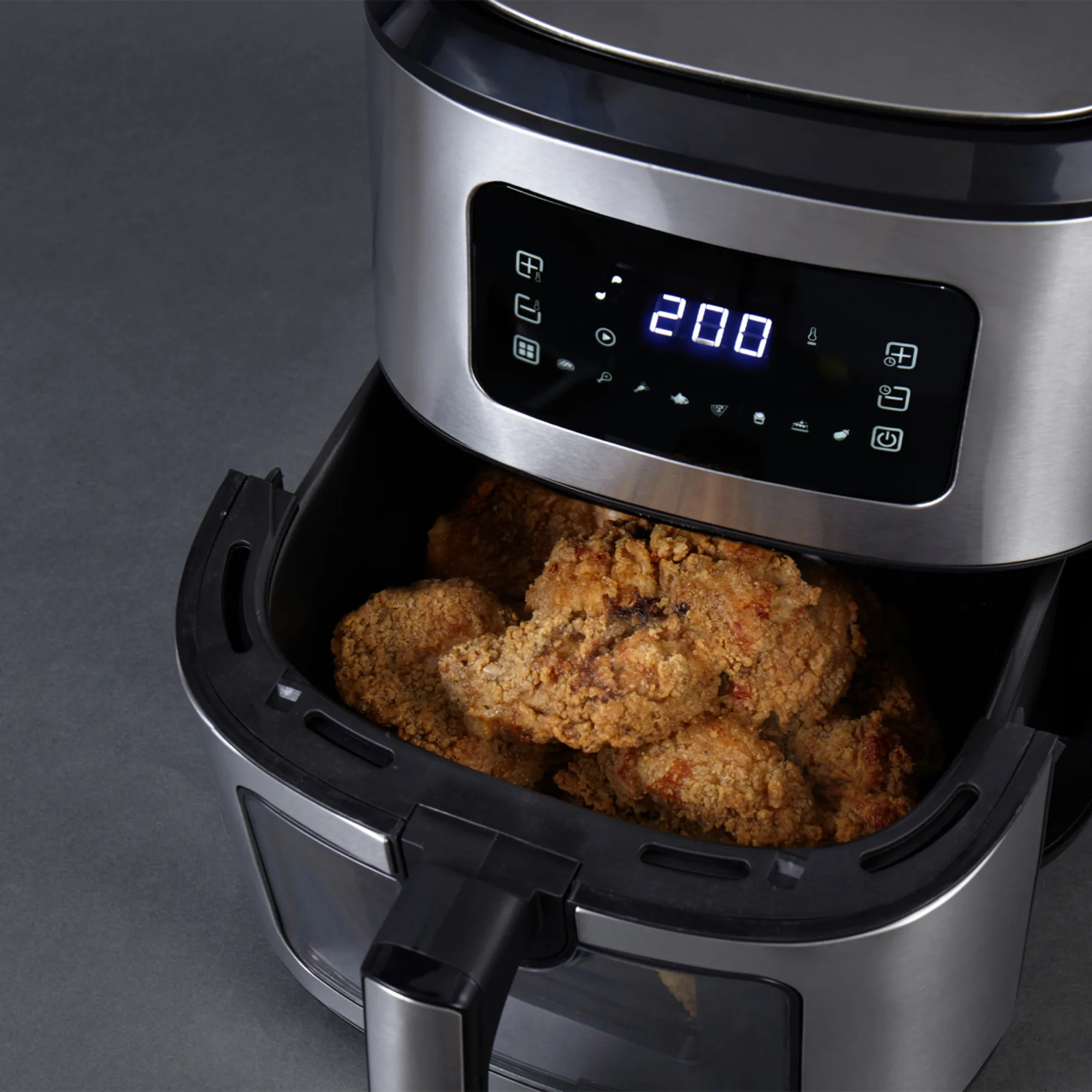 MasterPro Digital Air Fryer 6.5L Stainless Steel Image 2