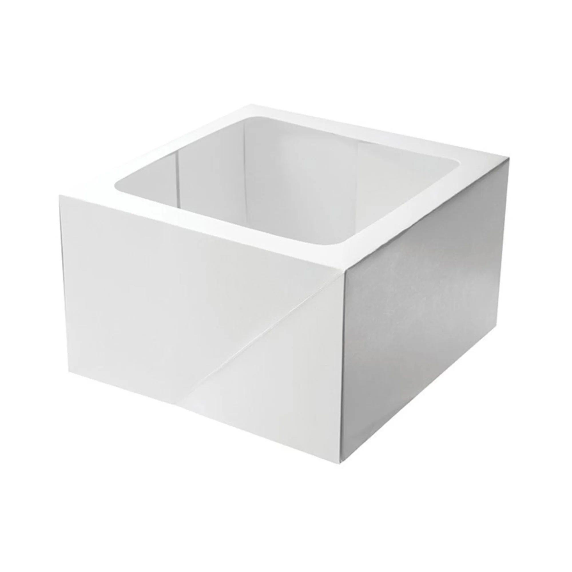 Mondo Square Tall Cake Box 25x25x15cm White Image 1