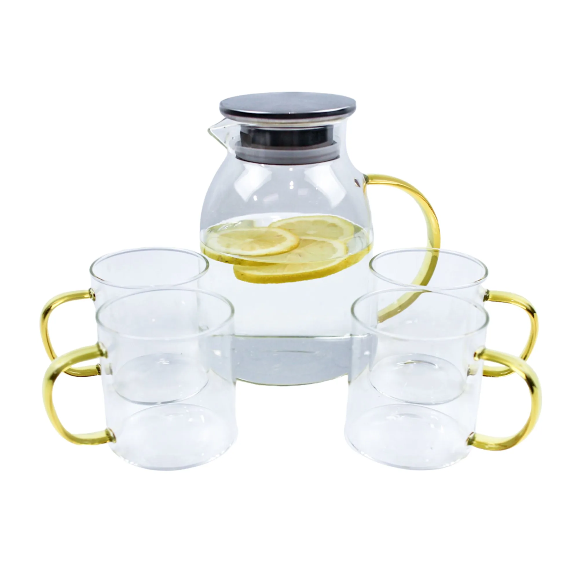 T&C Society Cups and Carafe Set 4pc Image 1