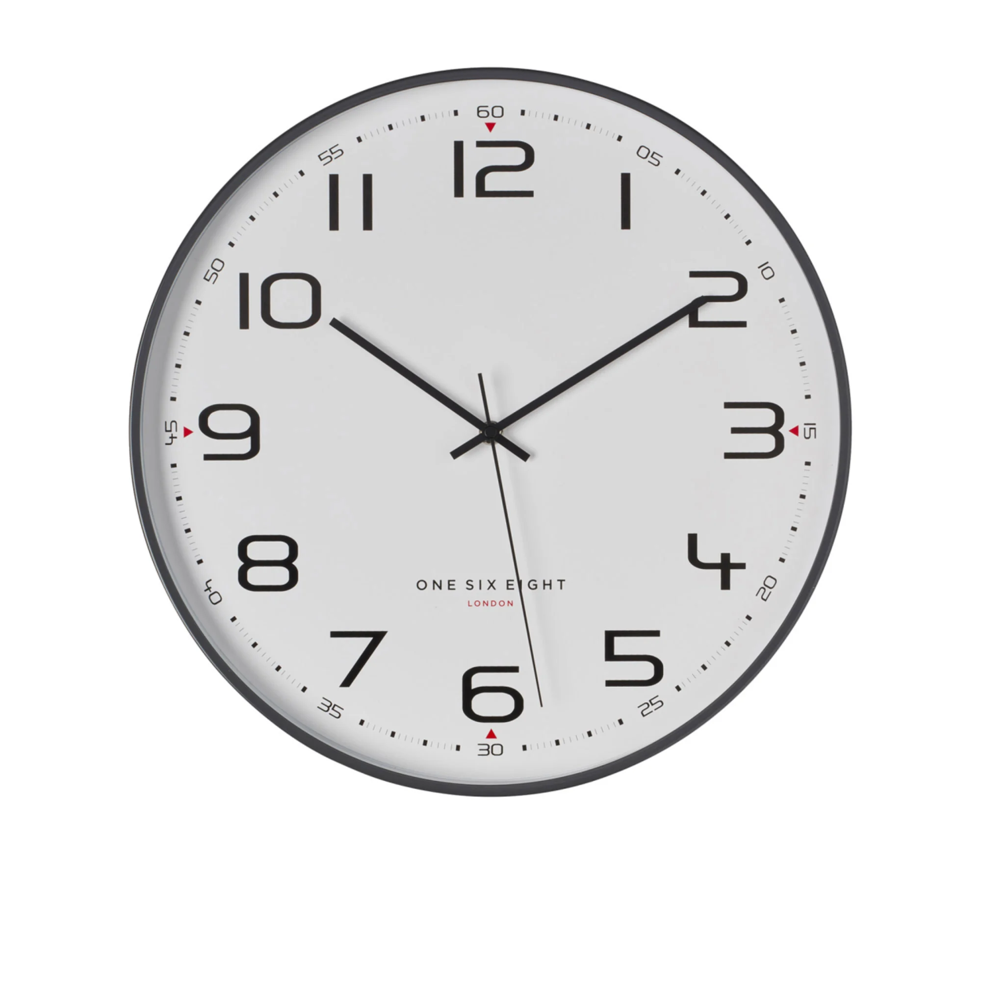 One Six Eight London Carmen Silent Wall Clock 30cm Cool Grey Image 1