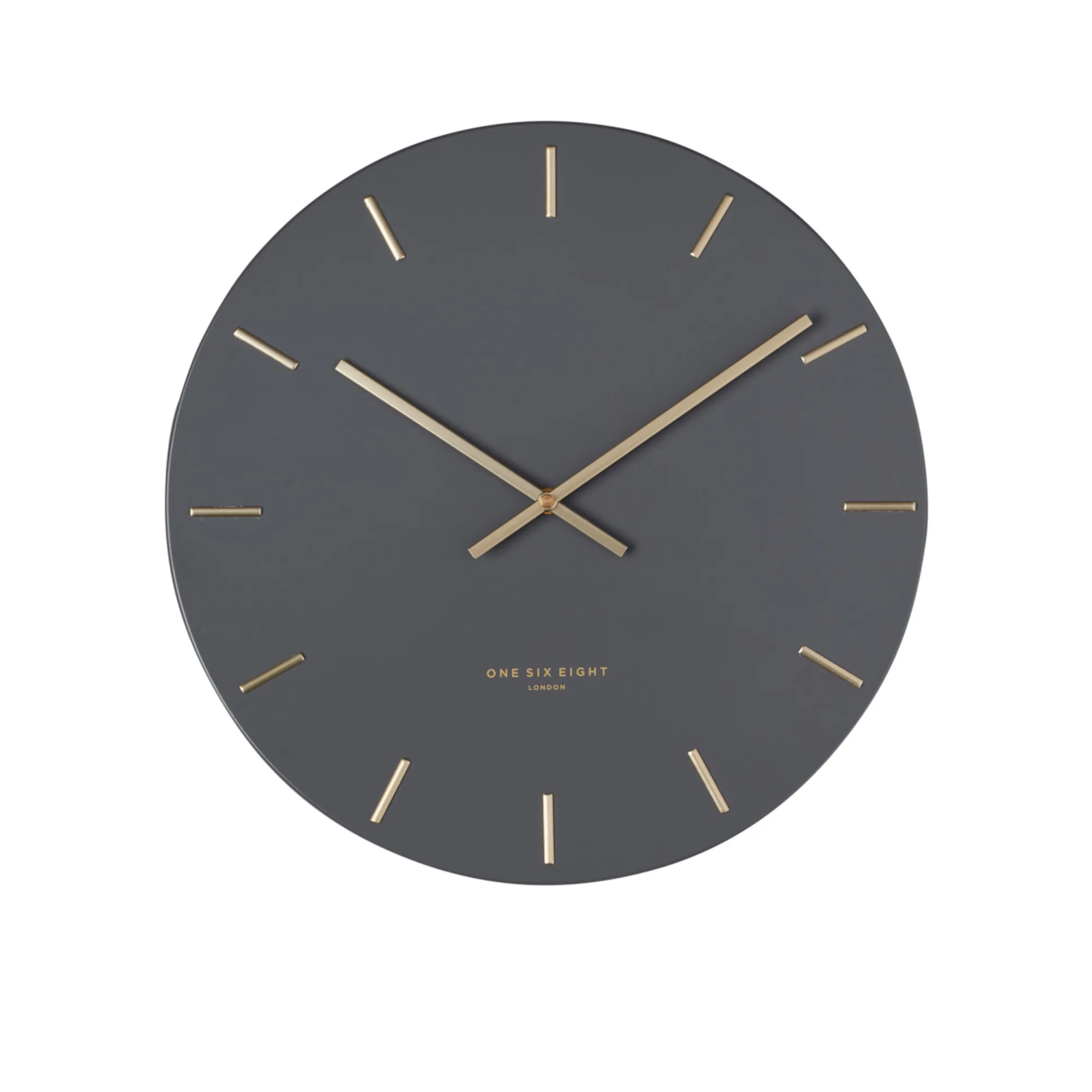 One Six Eight London Luca Silent Wall Clock 40cm Charcoal Image 1
