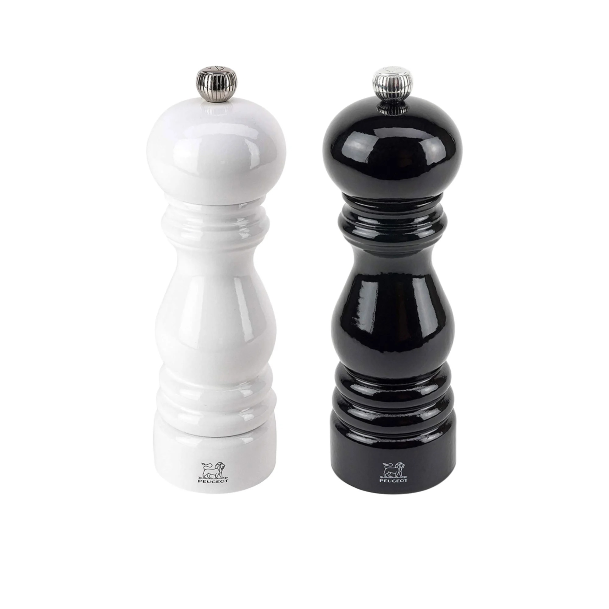 Peugeot Paris Salt & Pepper Mill Duo 18cm Gloss Black & White Image 1