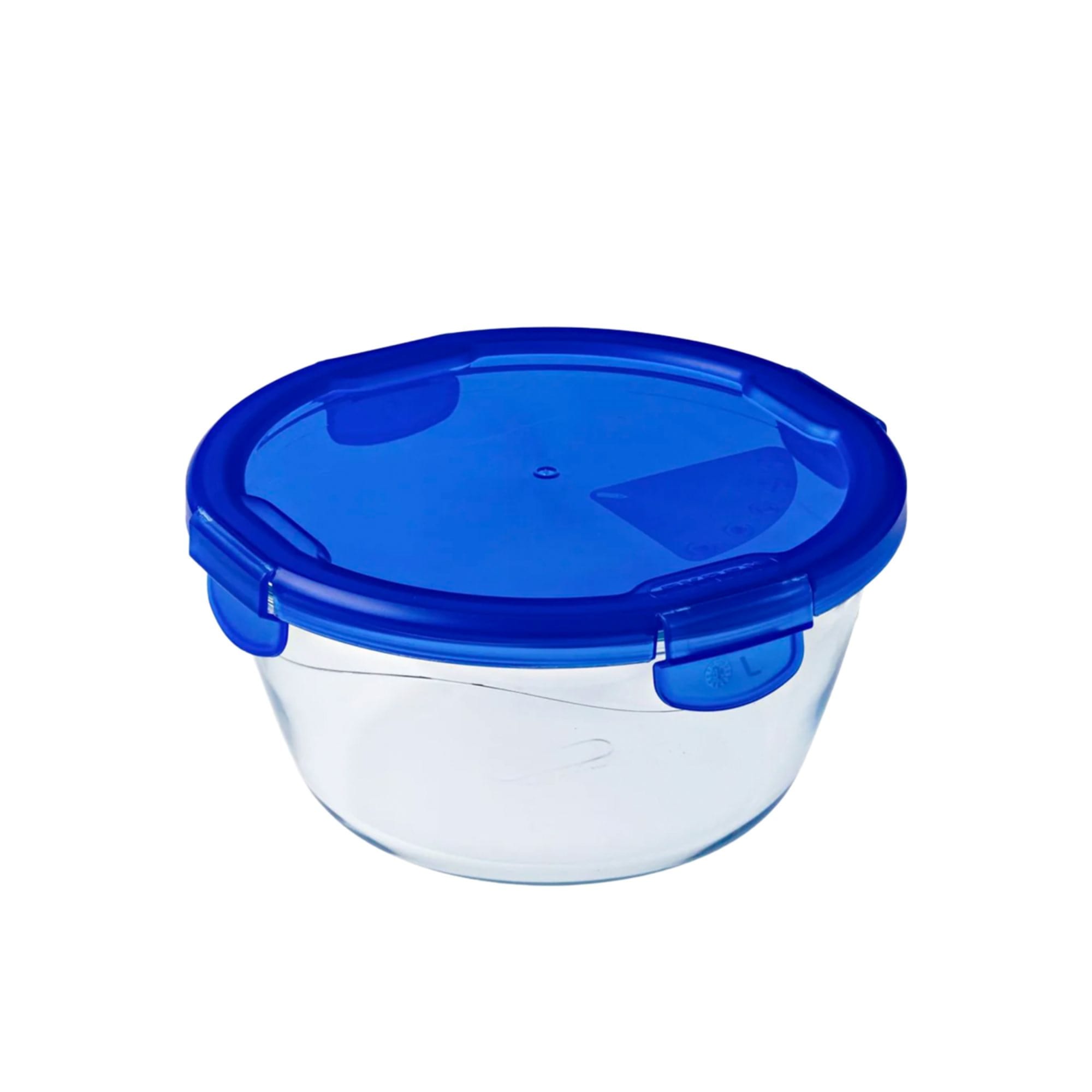 Pyrex Cook & Go Round Glass Storage 1.6L Blue Image 1