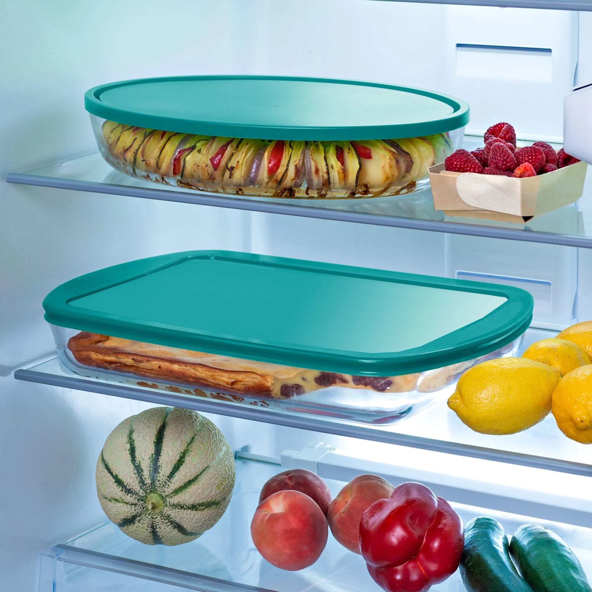 Pyrex Cook Store Rectangular Shallow Glass Storage 1 6L Green Image 2