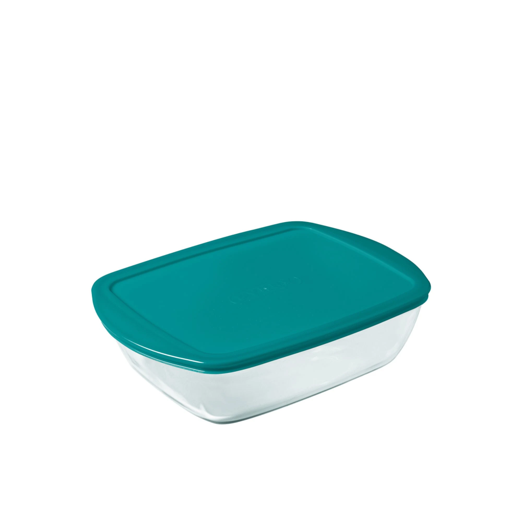 Pyrex Cook Store Rectangular Shallow Glass Storage 800ml Green Image 1