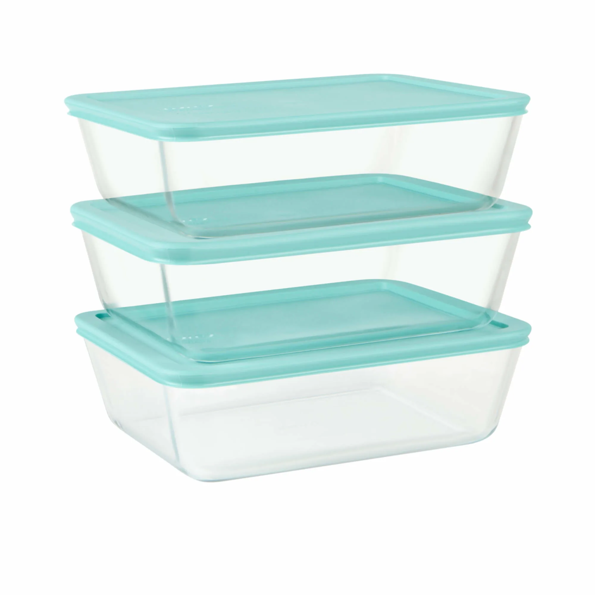 Pyrex Simply Store Rectangular Glass Meal Plan Container 2.6L Set of 3 Image 1