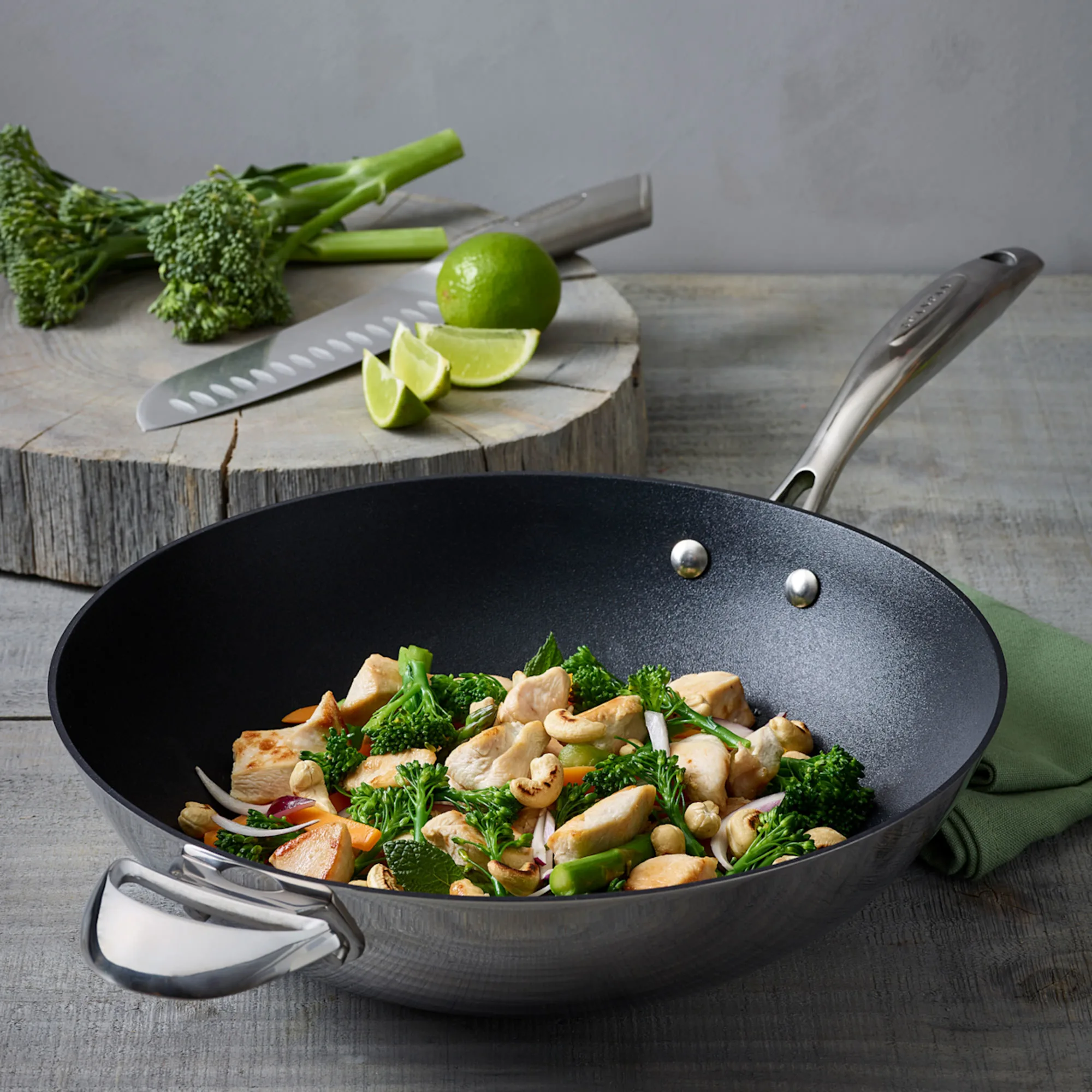 Scanpan HaptIQ Stainless Steel Wok 32cm Image 3