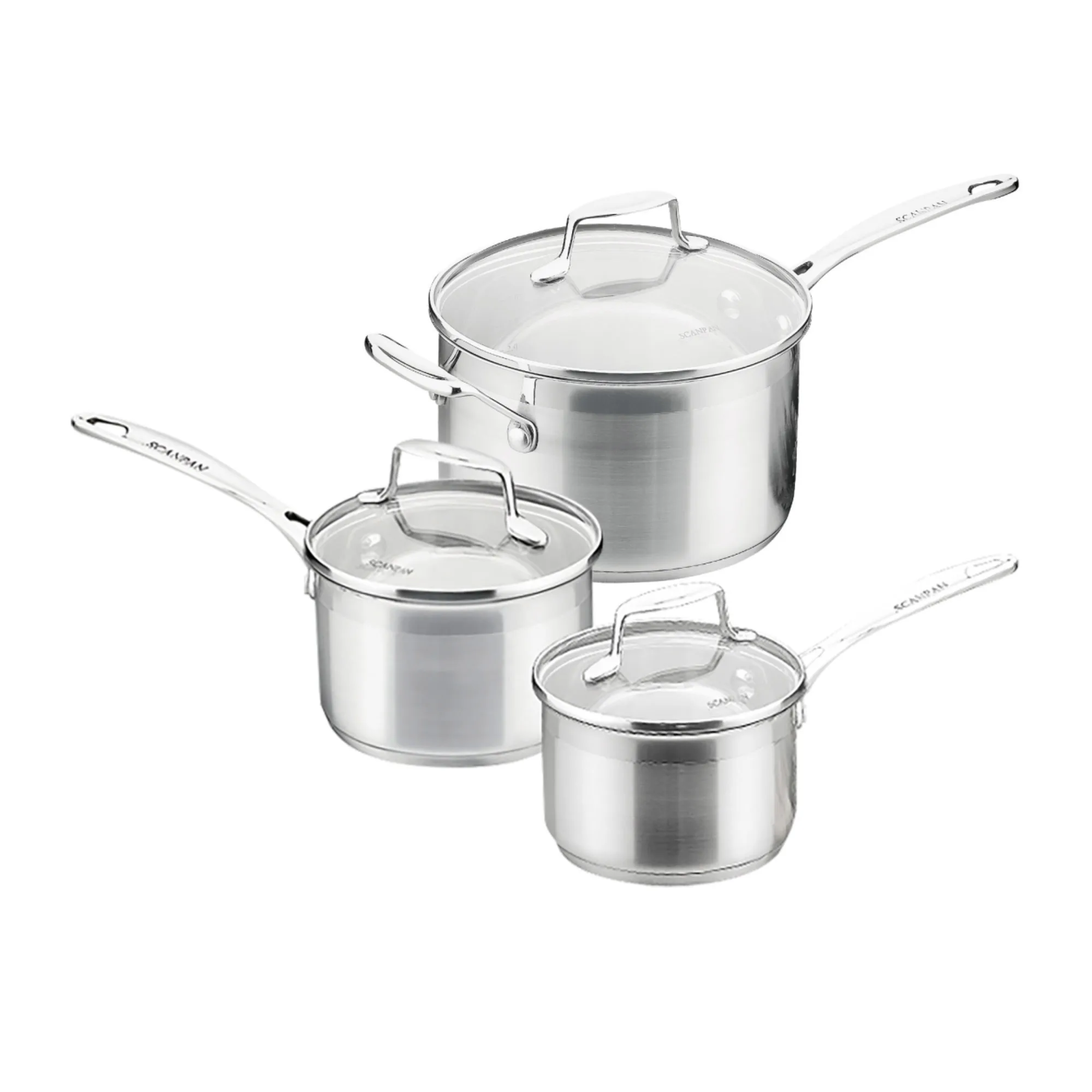 Scanpan Impact 3pc Stainless Steel Saucepan Set Image 1