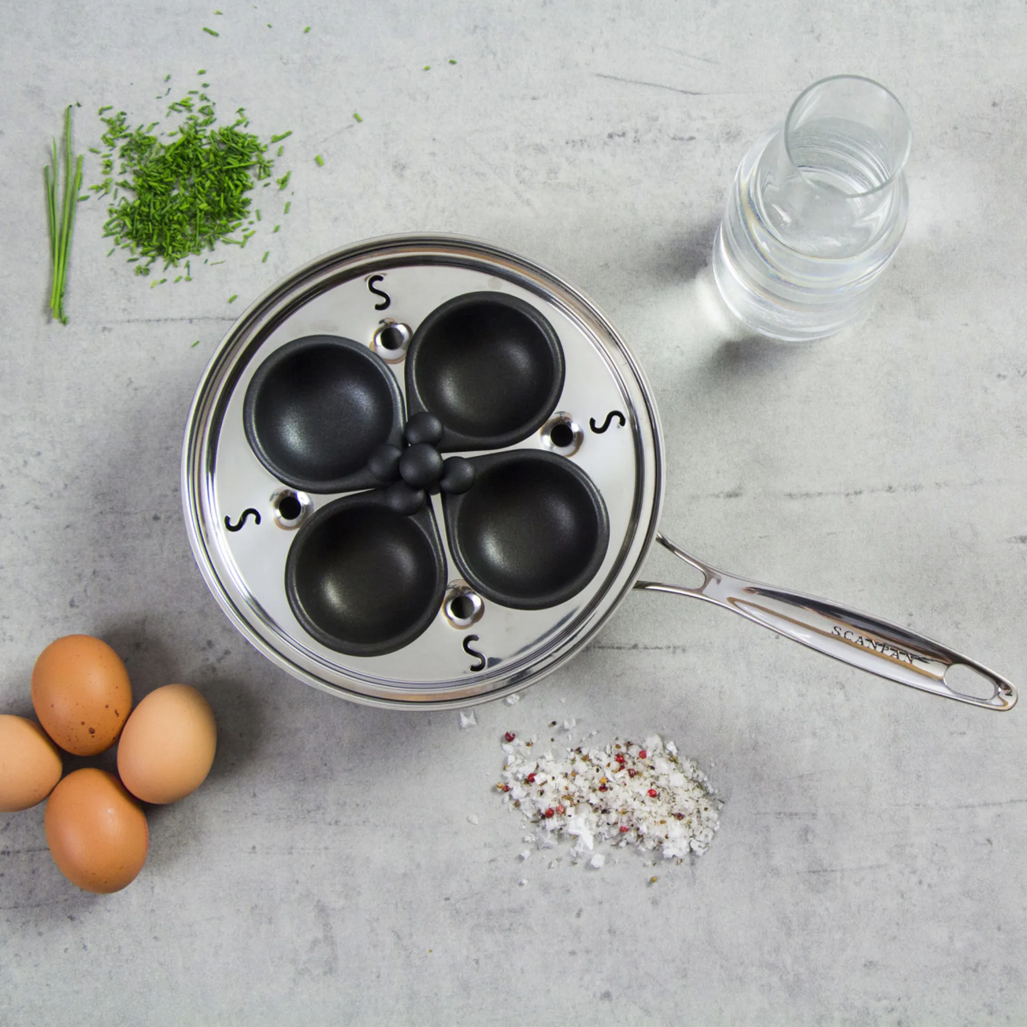 Scanpan Impact 4 Cup Egg Poacher Pan 20cm Image 2