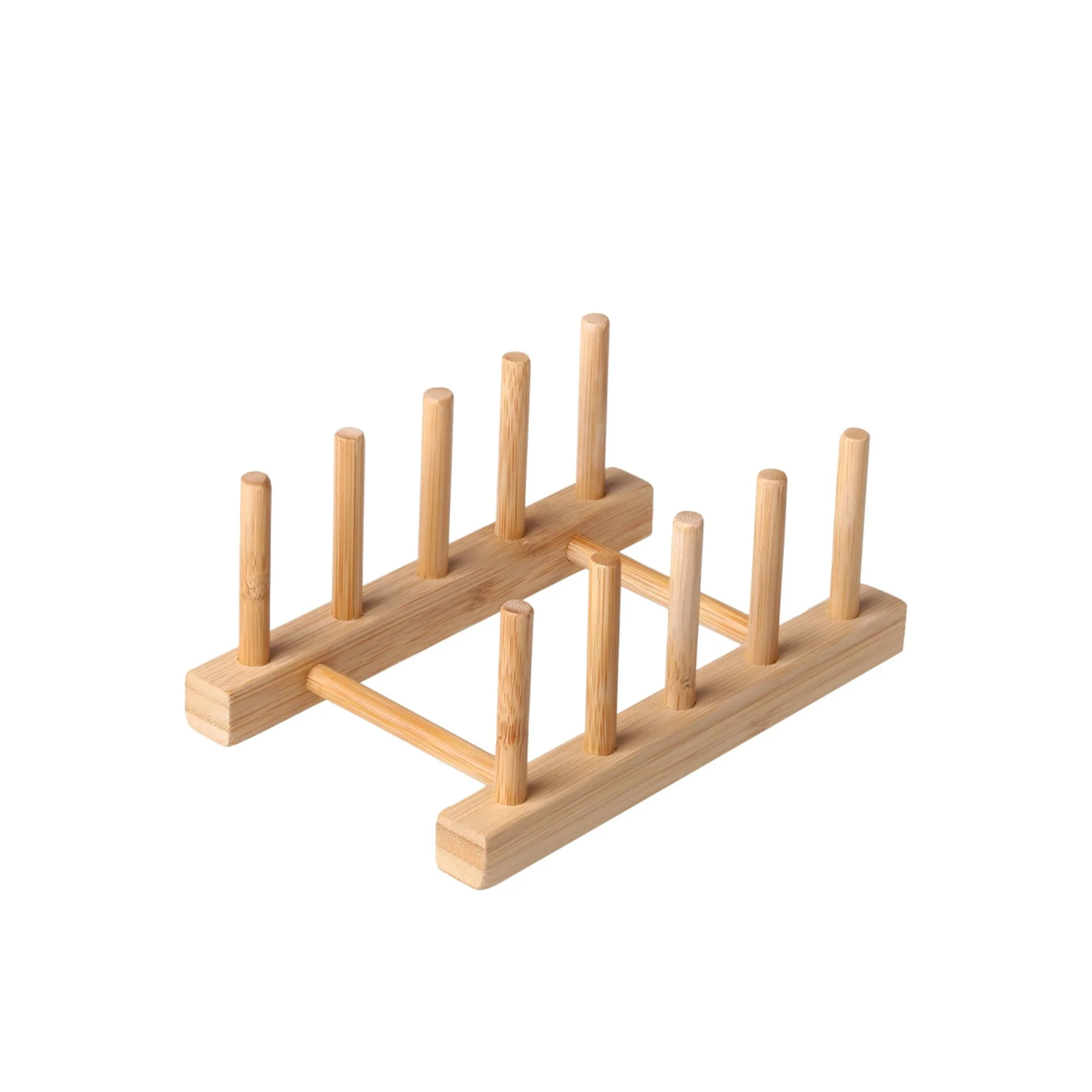 Sherwood Bamboo Standing Plate Rack 2pk Image 1