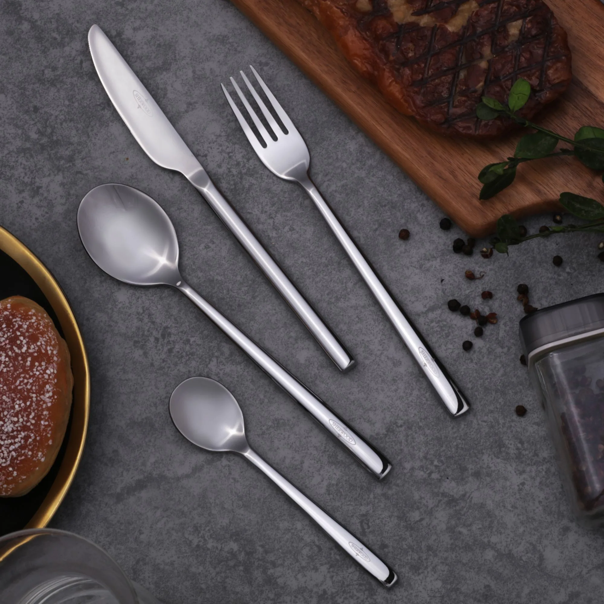 Sherwood Home Cutlery Set 24pc Silver Image 2